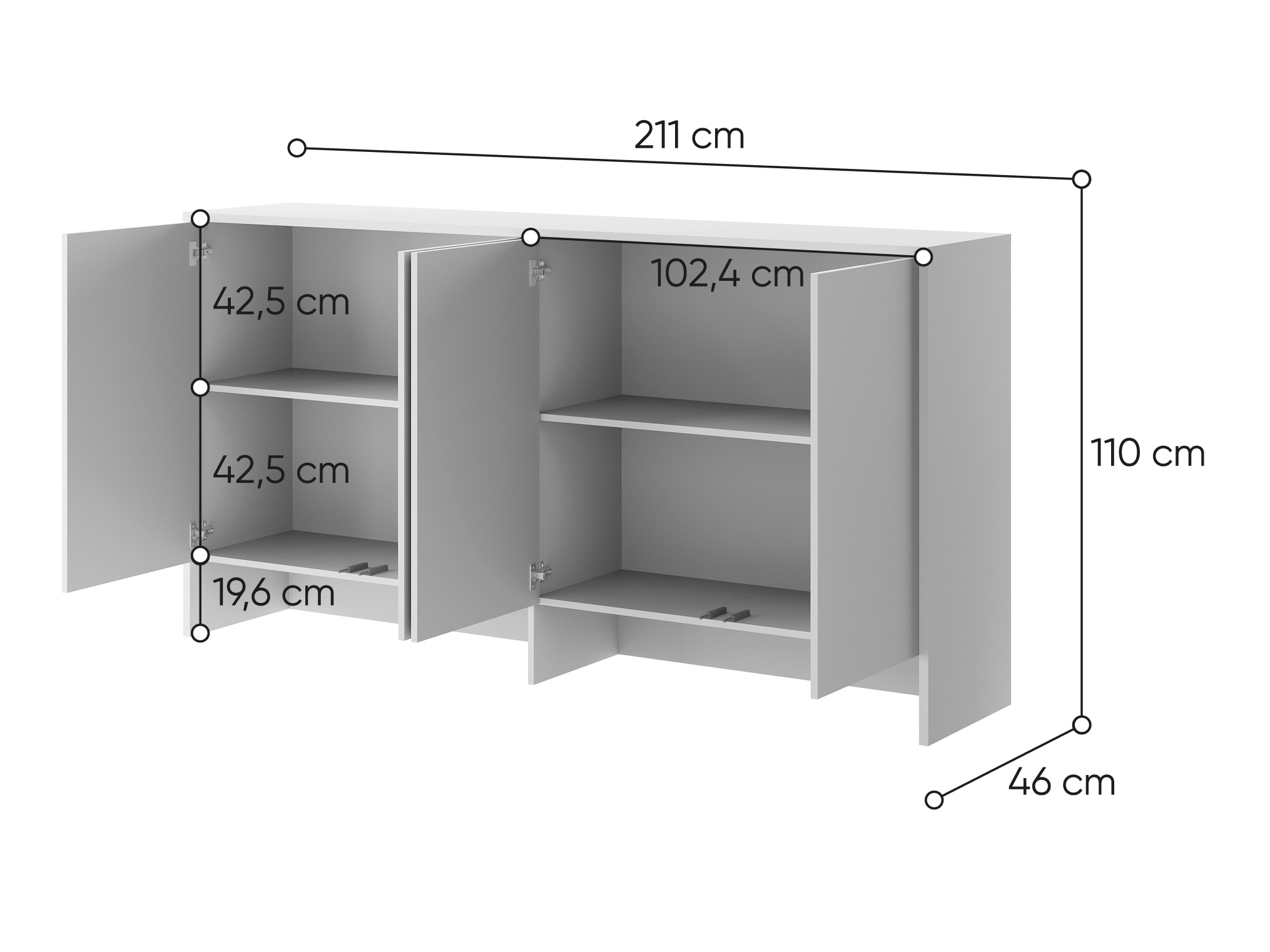 Skapis Concept Pro Lenart Levfere 120 (Balts)