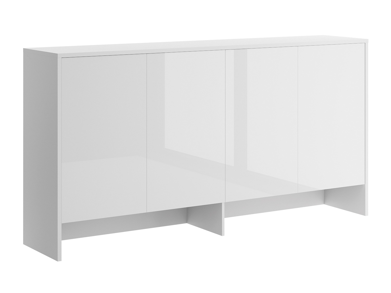 Skapis Concept Pro Lenart V (Balts + Glancēts balts)