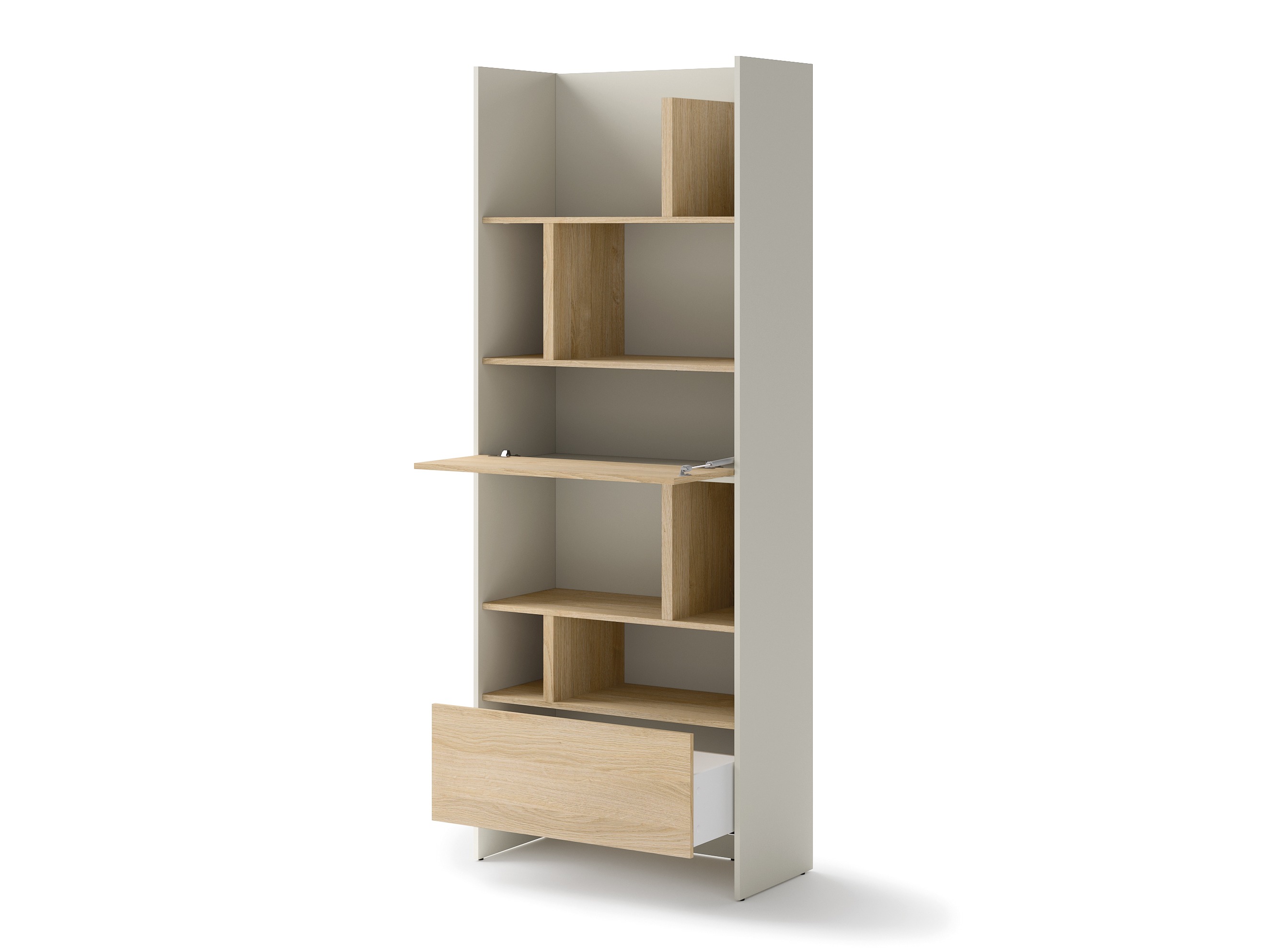 Стеллаж Concept Pro Lenart Levfere 146 (Кашемир + Дуб)