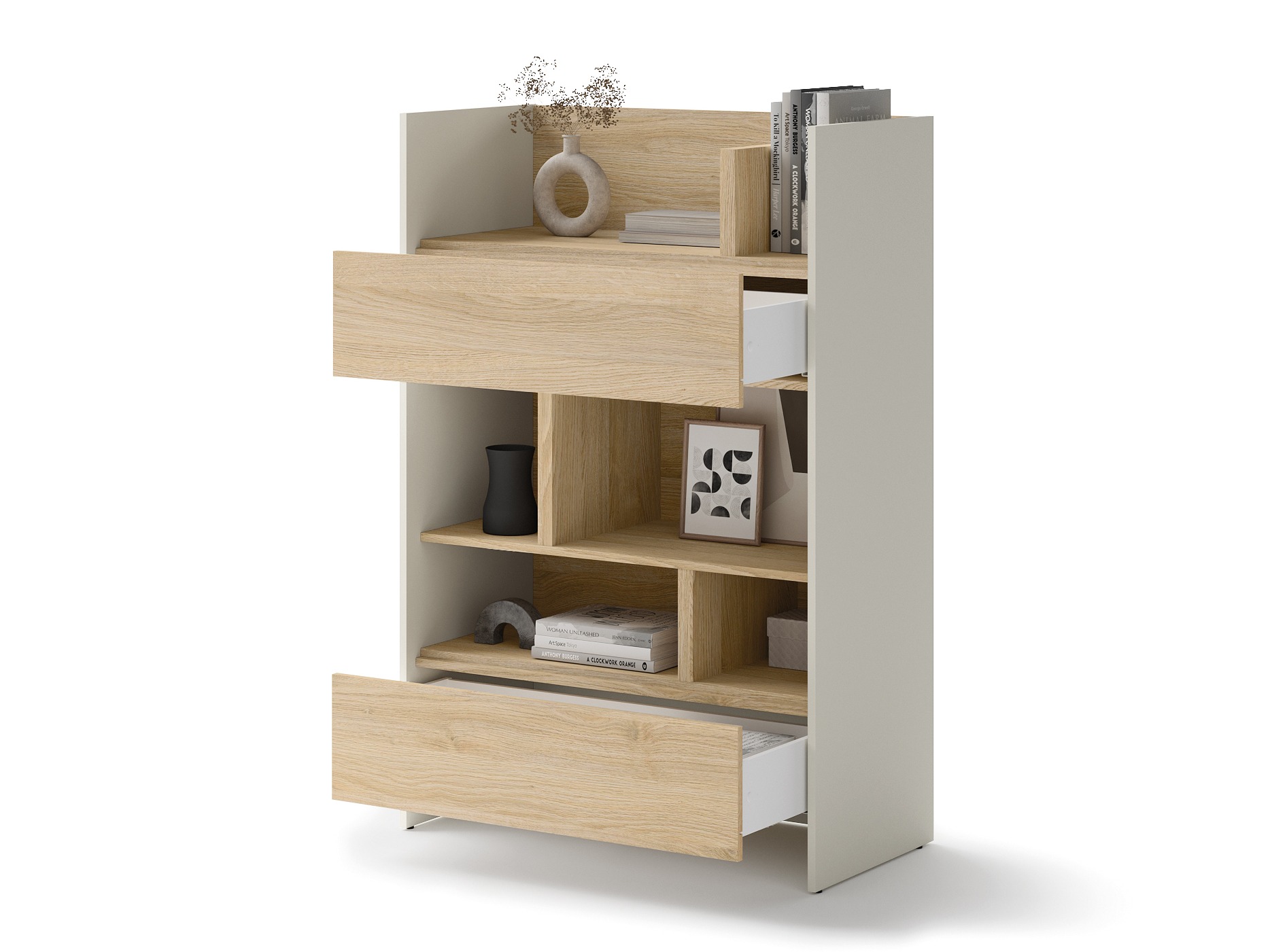 Стеллаж Concept Pro Lenart Levfere 150 (Кашемир + Дуб)