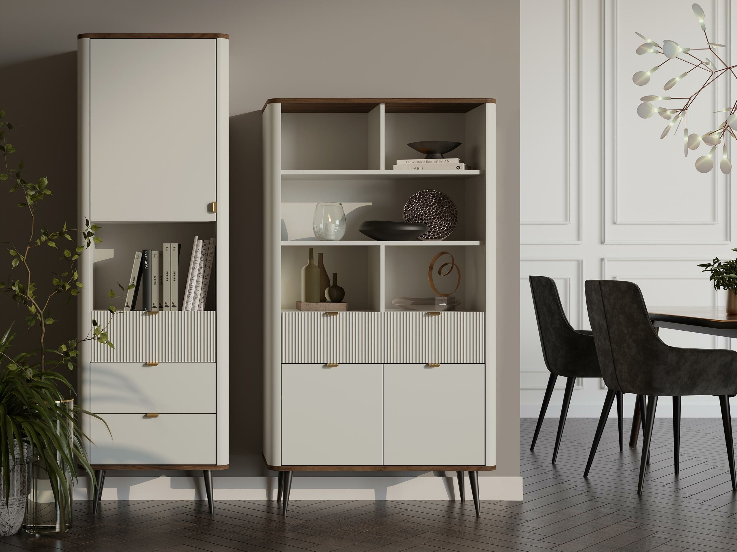 Стеллаж Lufela 103 (Кашемир + Грецкий орех)