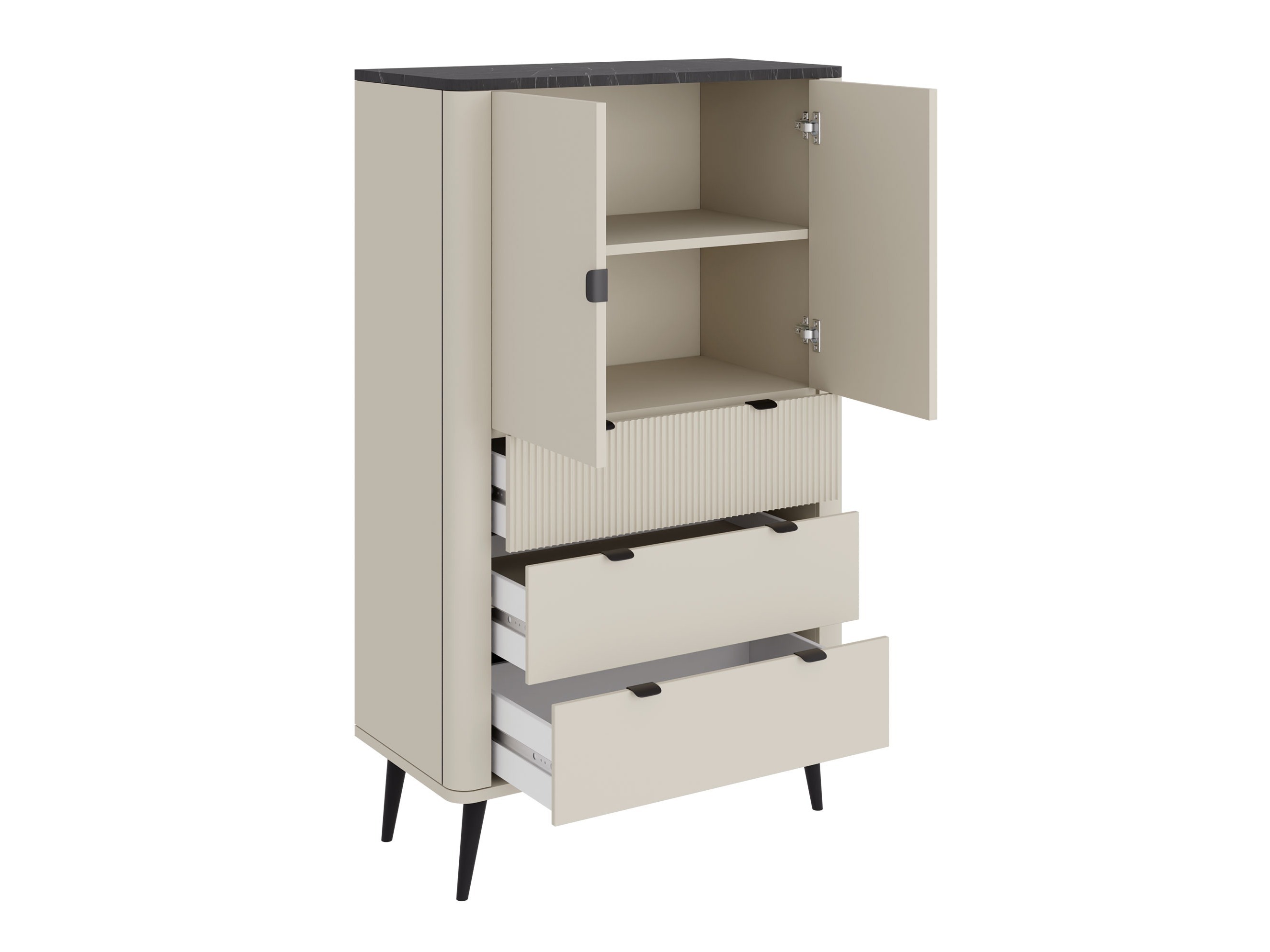 Стеллаж Lufela 104 (Кашемир + Серый мрамор)