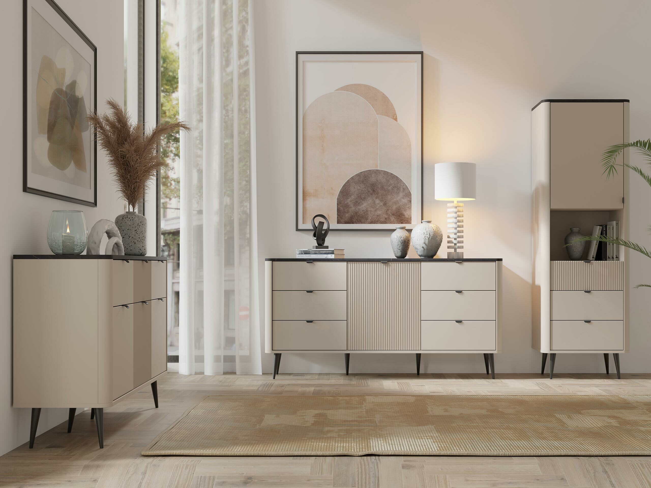 Kомод Lufela 109 (Кашемир + Серый мрамор)