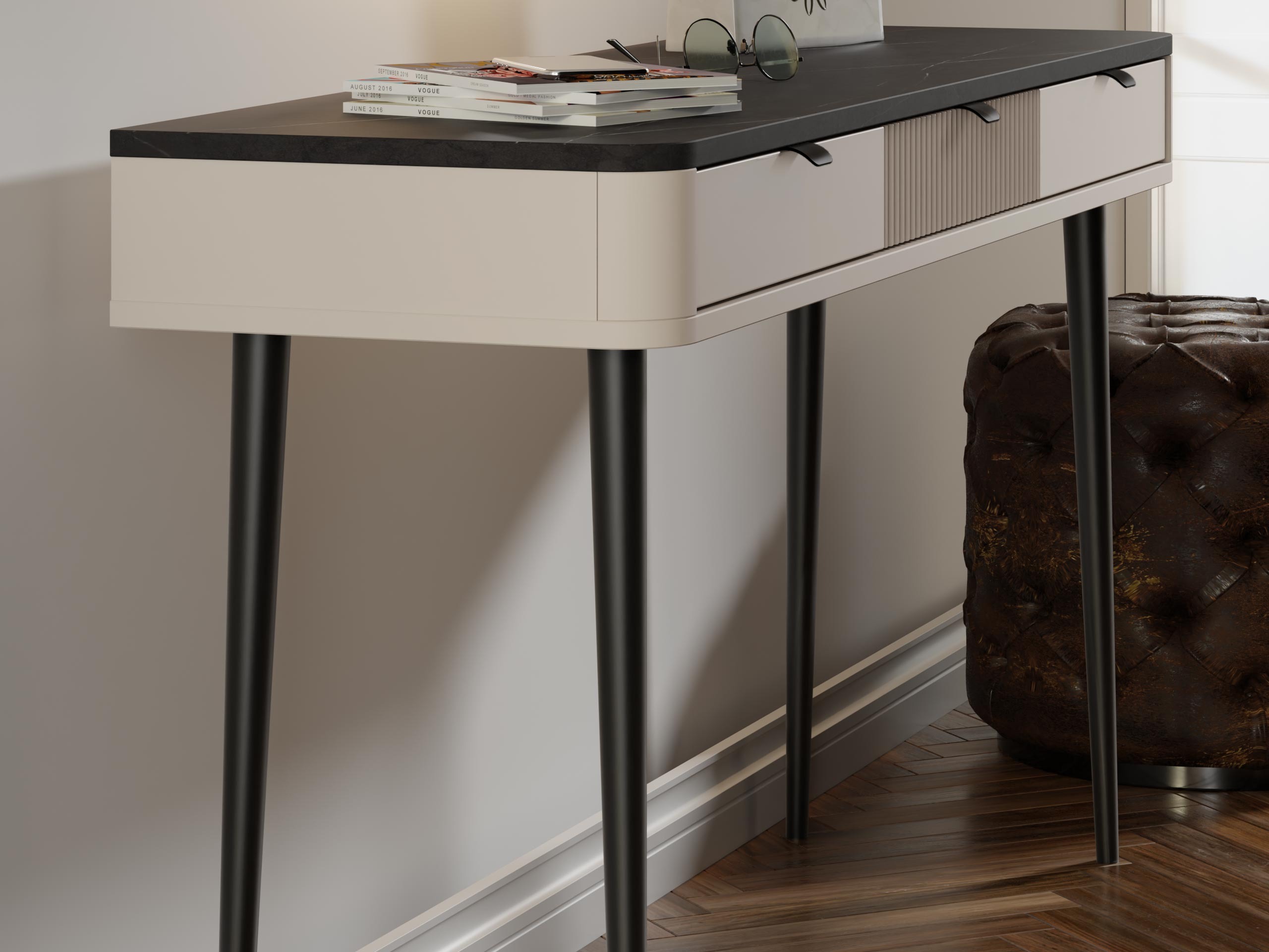 Письменный cтол Lufela 114 (Кашемир + Серый мрамор)