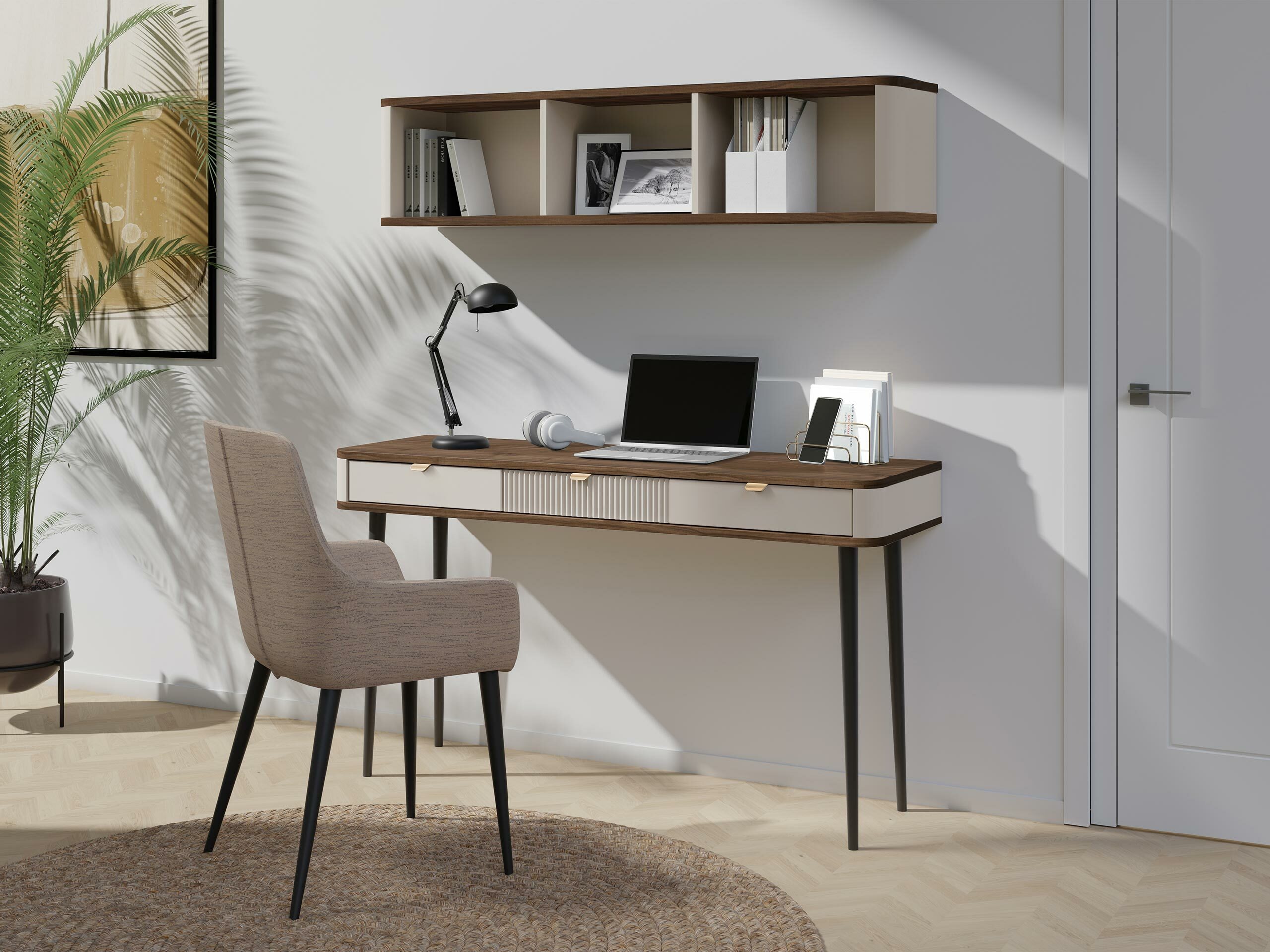 Письменный cтол Lufela 114 (Кашемир + Серый мрамор)