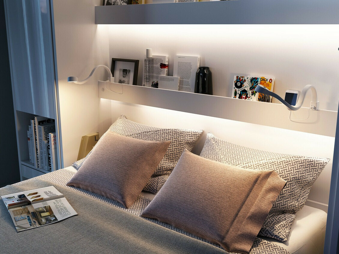 Siena gulta Concept Pro Lenart Levfere 138 (Glancēts balts + Pelēks)