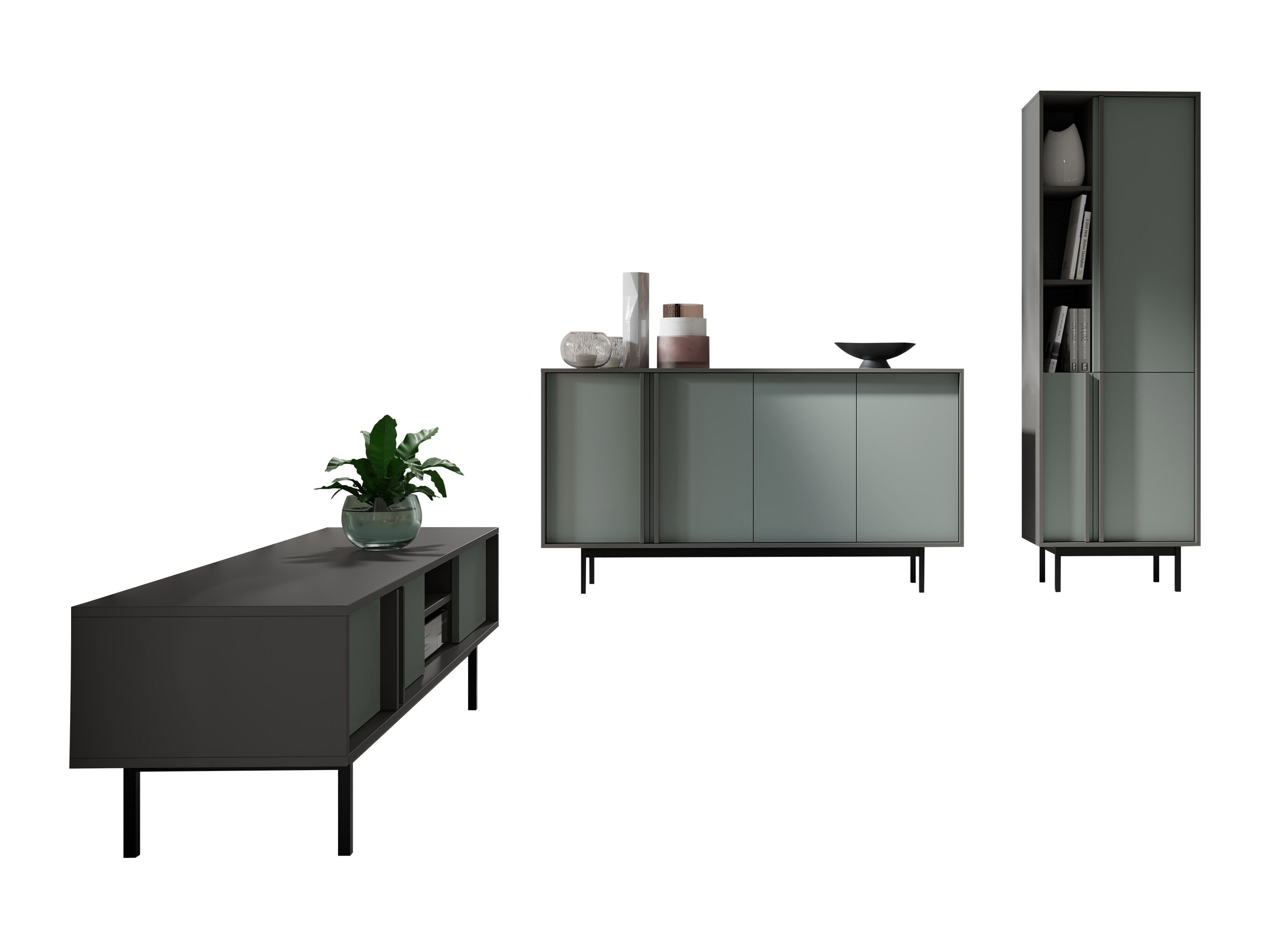 Viesistabas komplekts Levali 115 (Putekļaini zaļa)