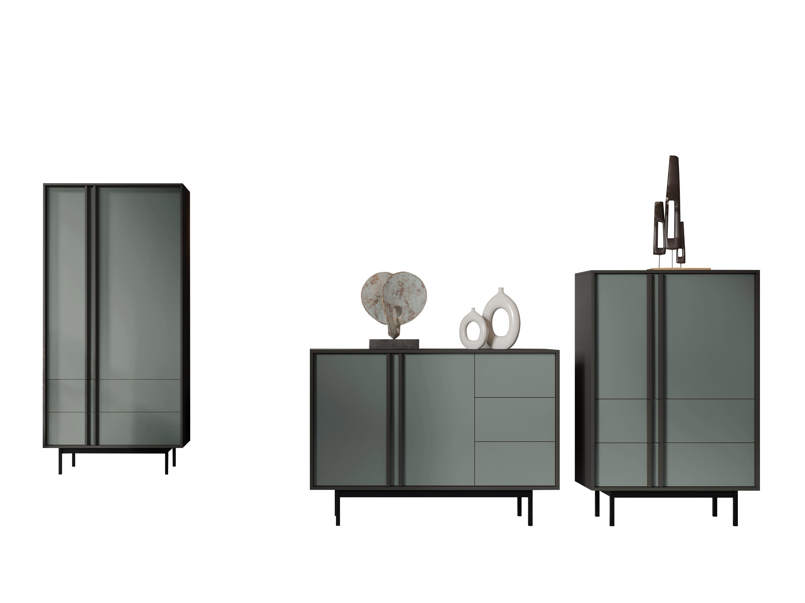 Viesistabas komplekts Levali 116 (Putekļaini zaļa)