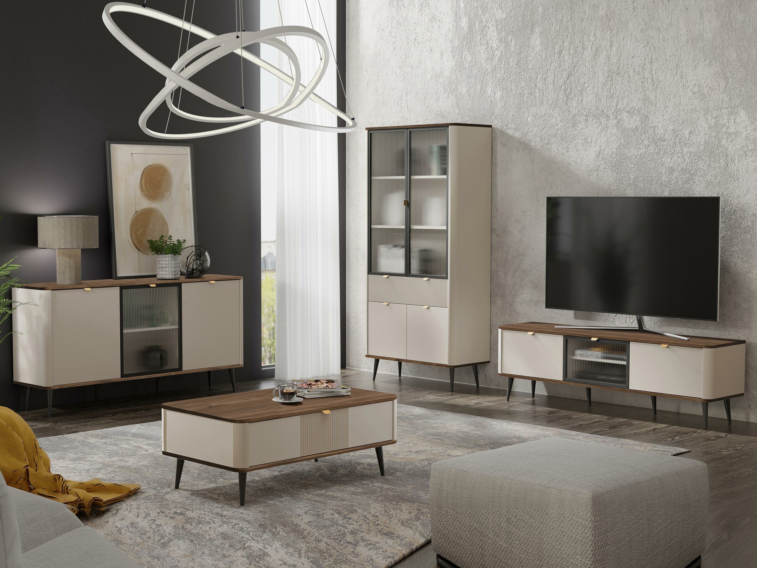 Žurnālu galdiņš Lufela 115 (Kašmirs + Riekstkoks)