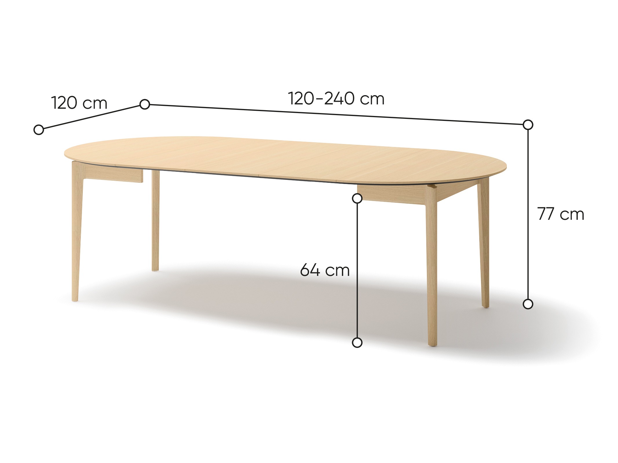 Galds Fresno 175 (Gaišs ozols)
