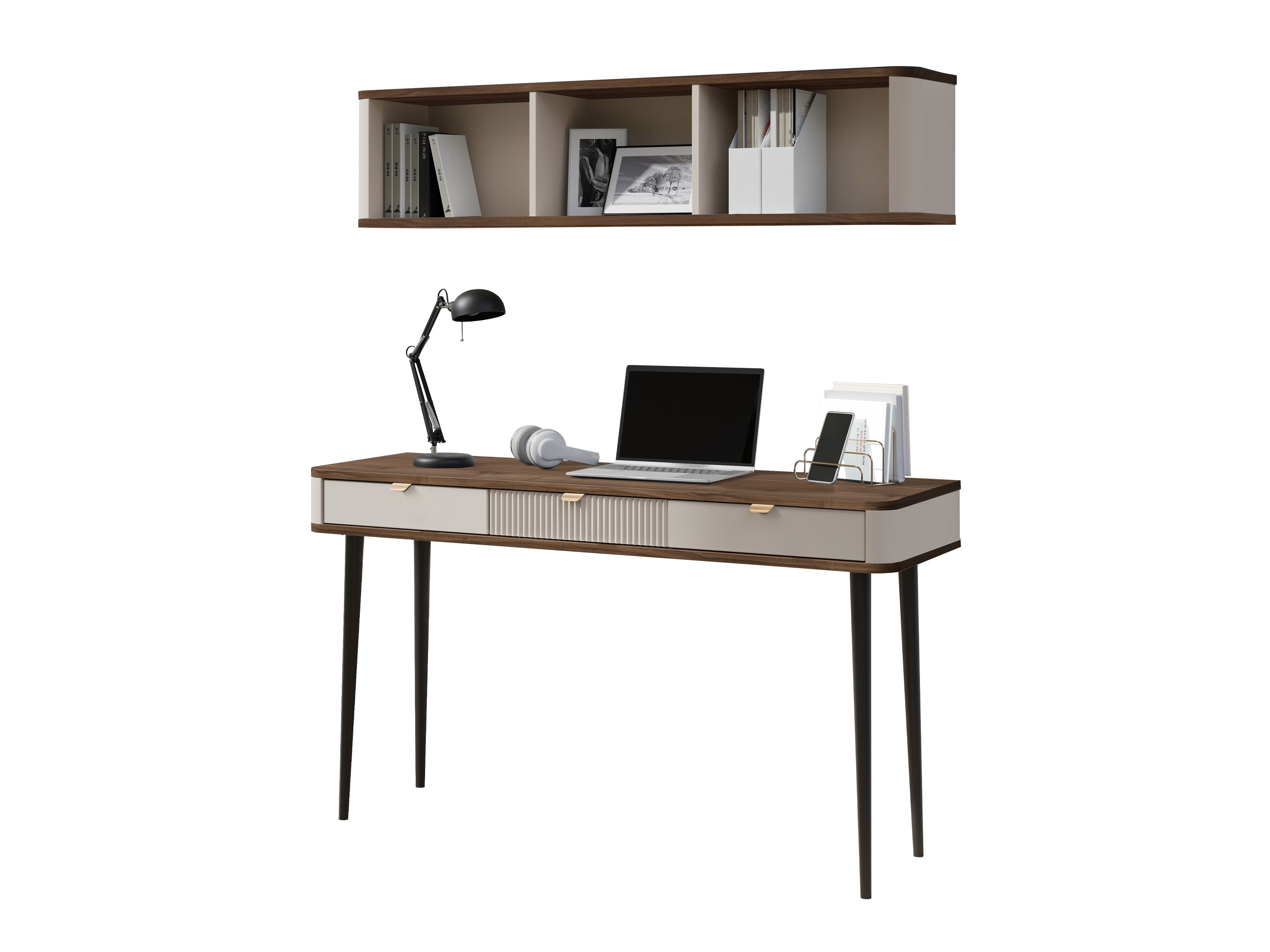 Mājas biroja komplekts Lufela 123 (Kašmirs + Riekstkoks)