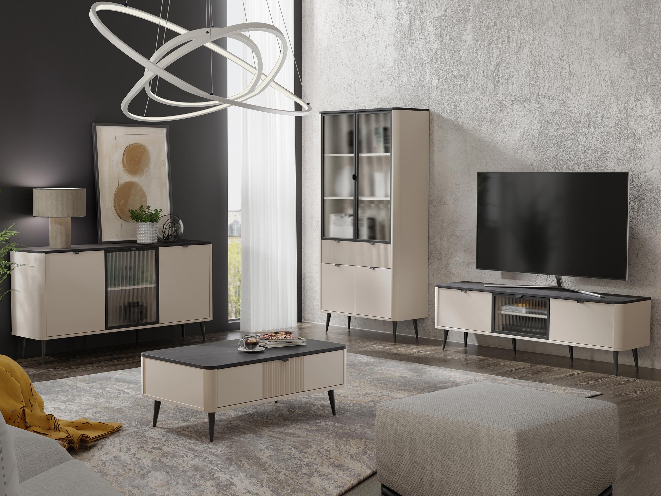 Набор для гостиной Lufela 120 (Кашемир + Серый мрамор)