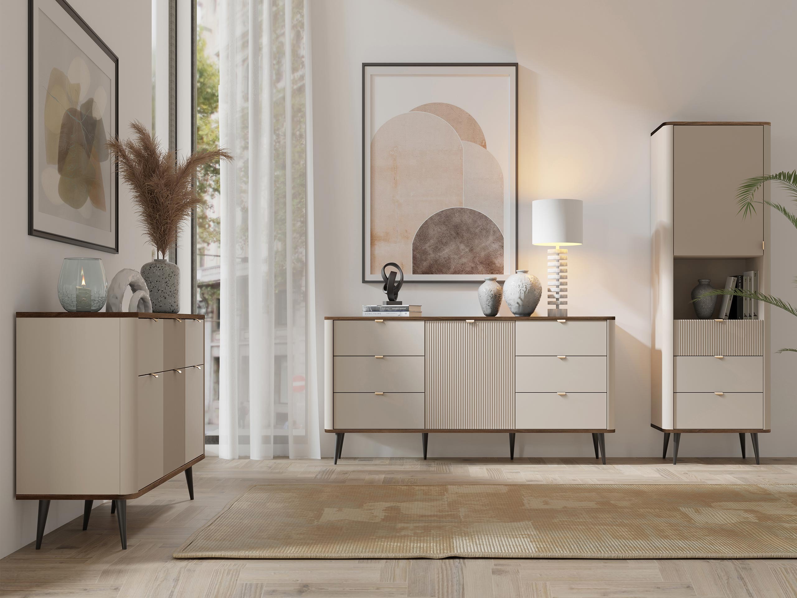 Набор для гостиной Lufela 122 (Кашемир + Грецкий орех)