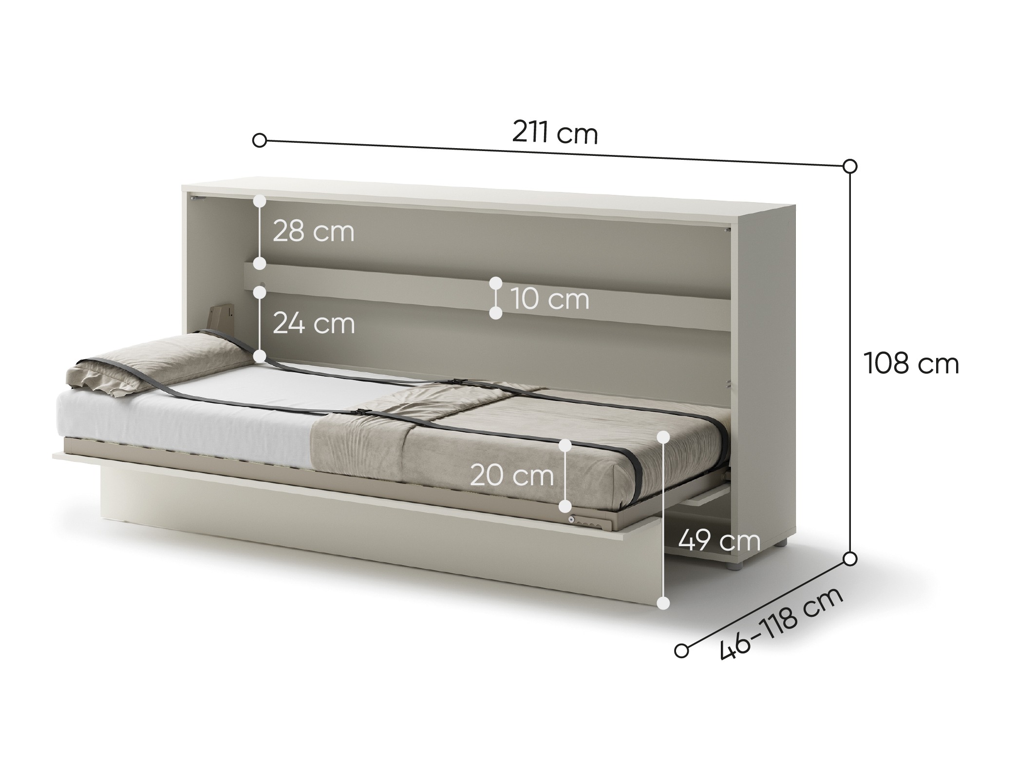 Настенная кровать Concept Pro Lenart Levfere 115 (Кашемир)