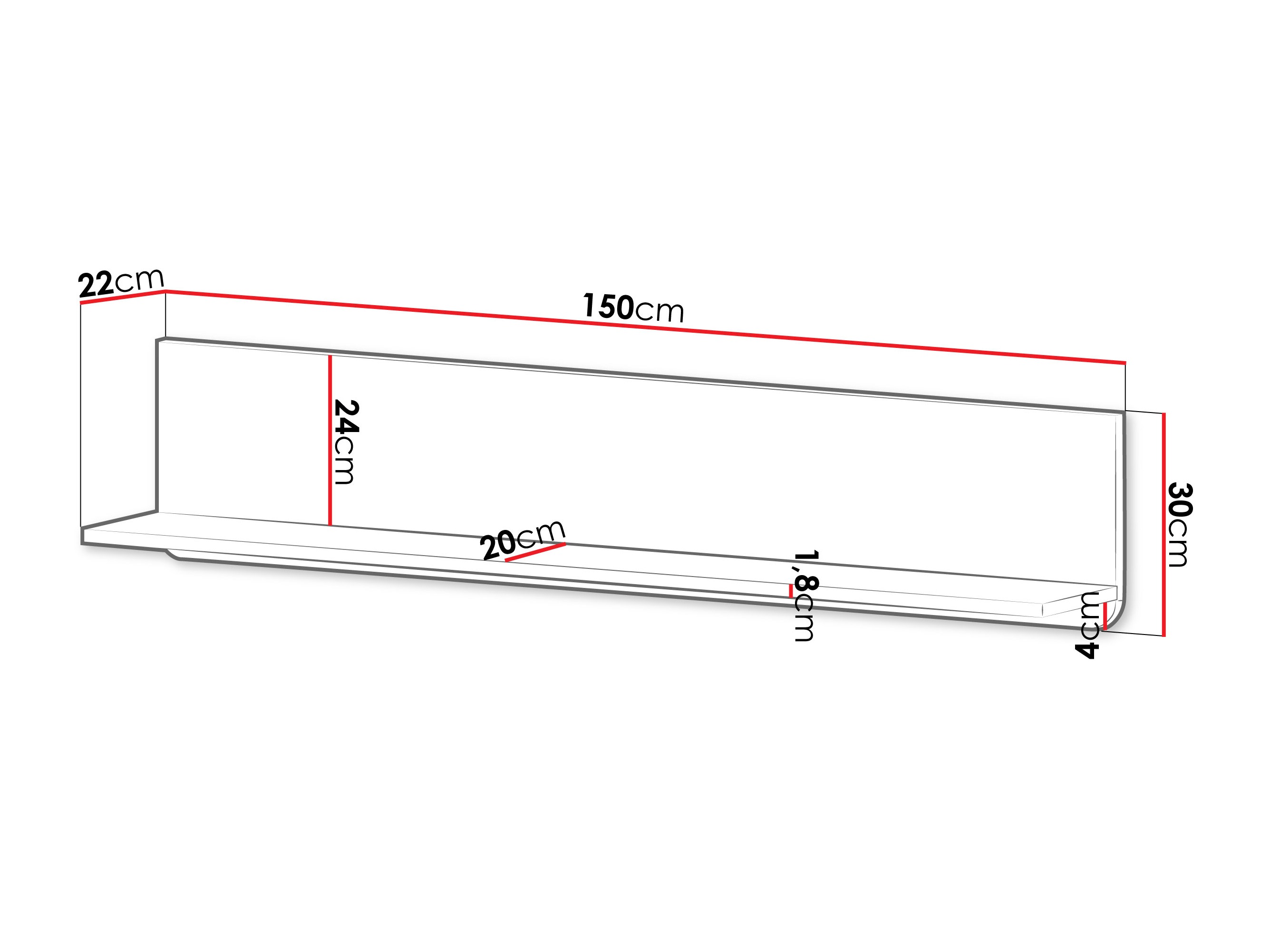 Настенная полка Lufela 117 (Кашемир + Серый мрамор)