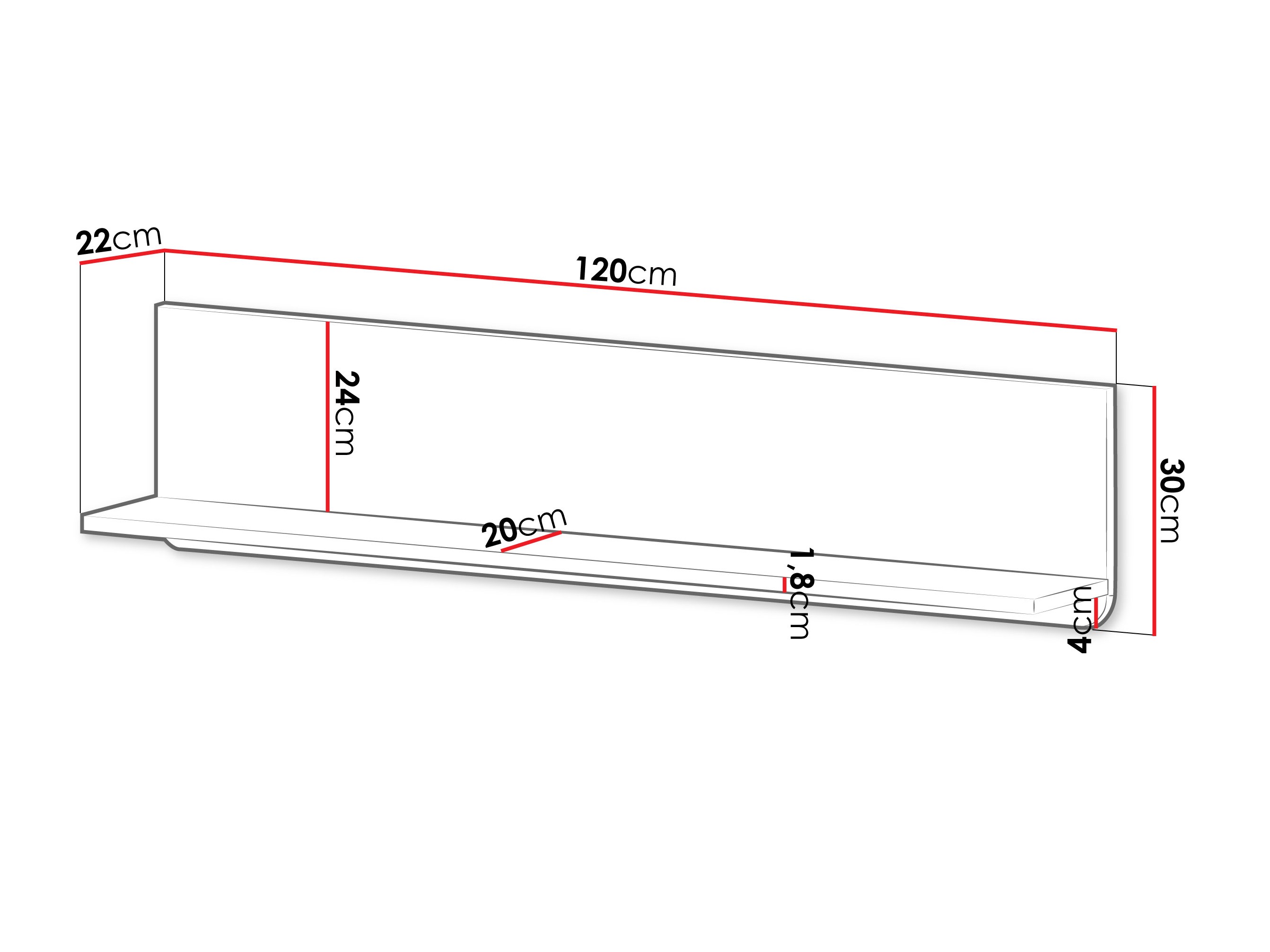 Настенная полка Lufela 118 (Кашемир + Грецкий орех)