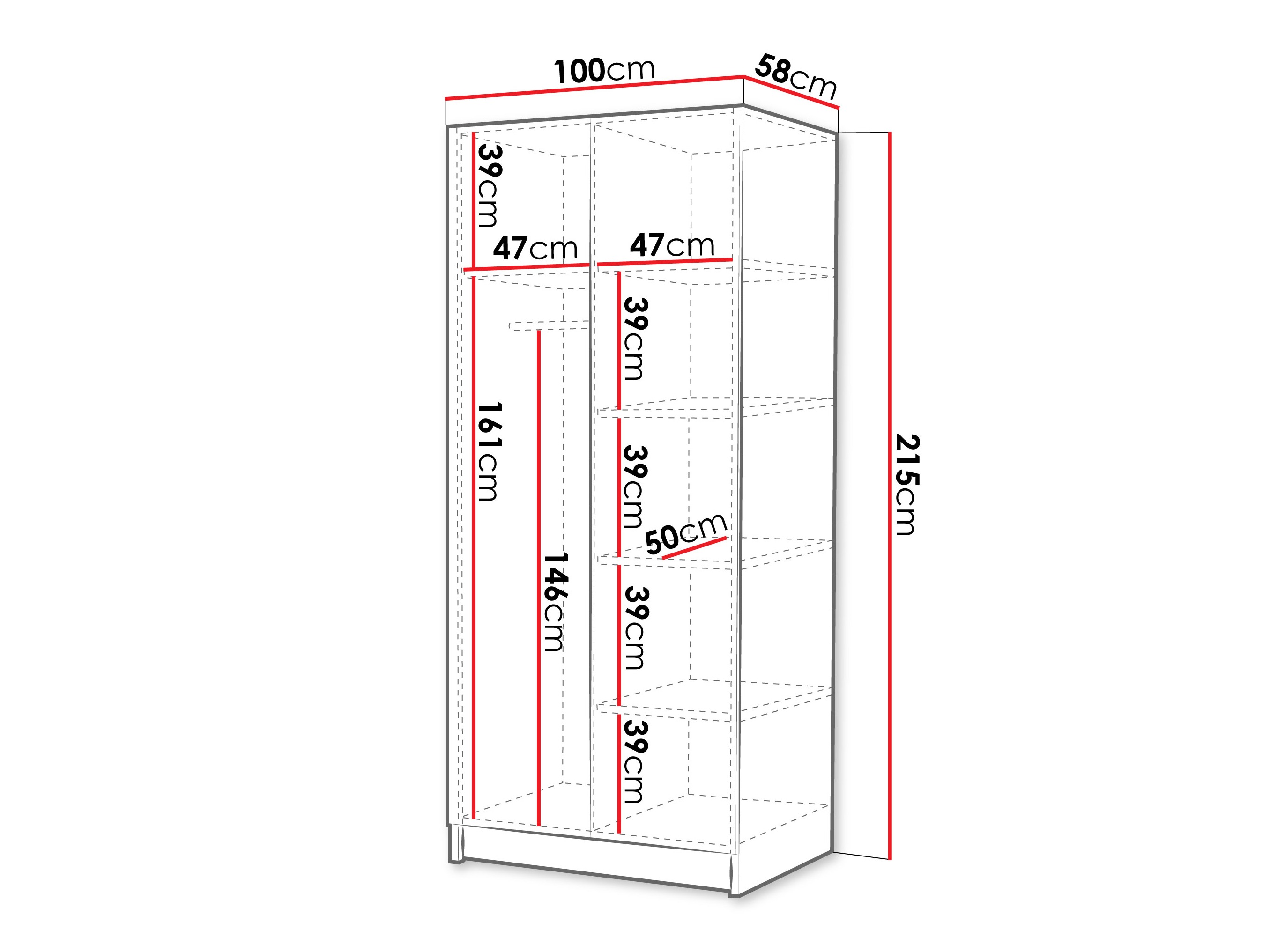 Шкаф Closico 195 (Белый + Глянцевый белый + Золотой)