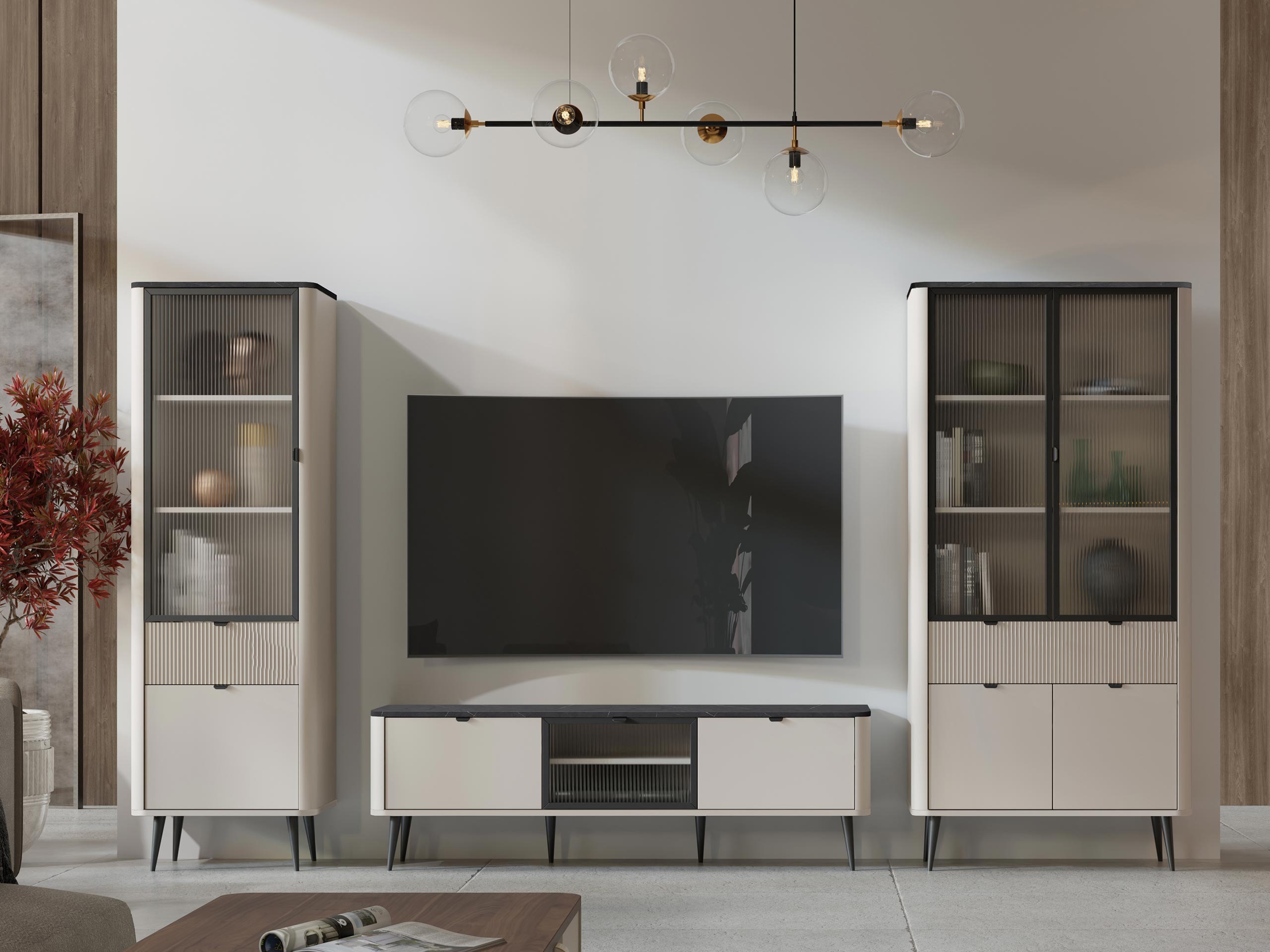 Viesistabas komplekts Lufela 121 (Kašmirs + Pelēks marmors)