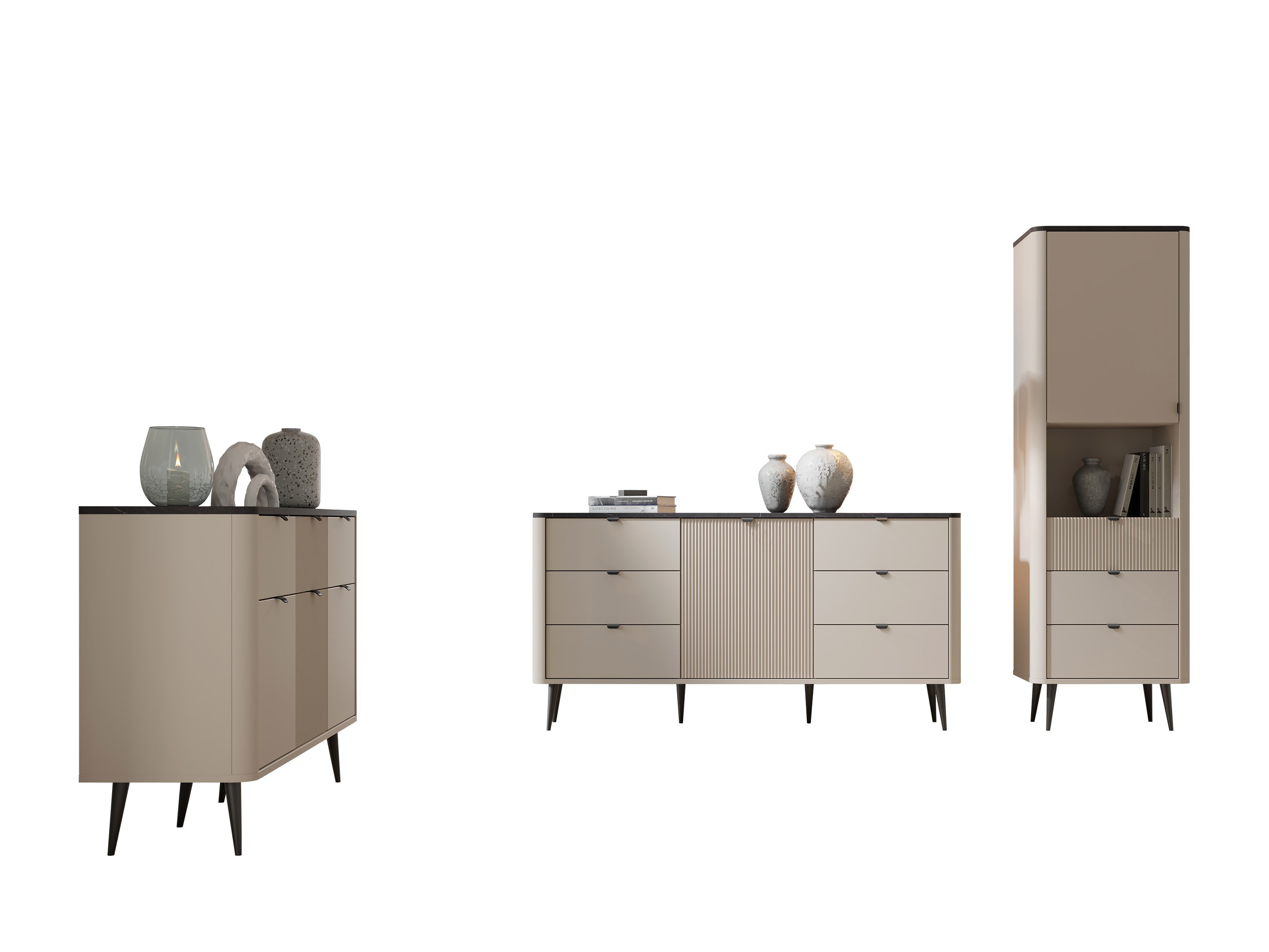 Viesistabas komplekts Lufela 122 (Kašmirs + Pelēks marmors)