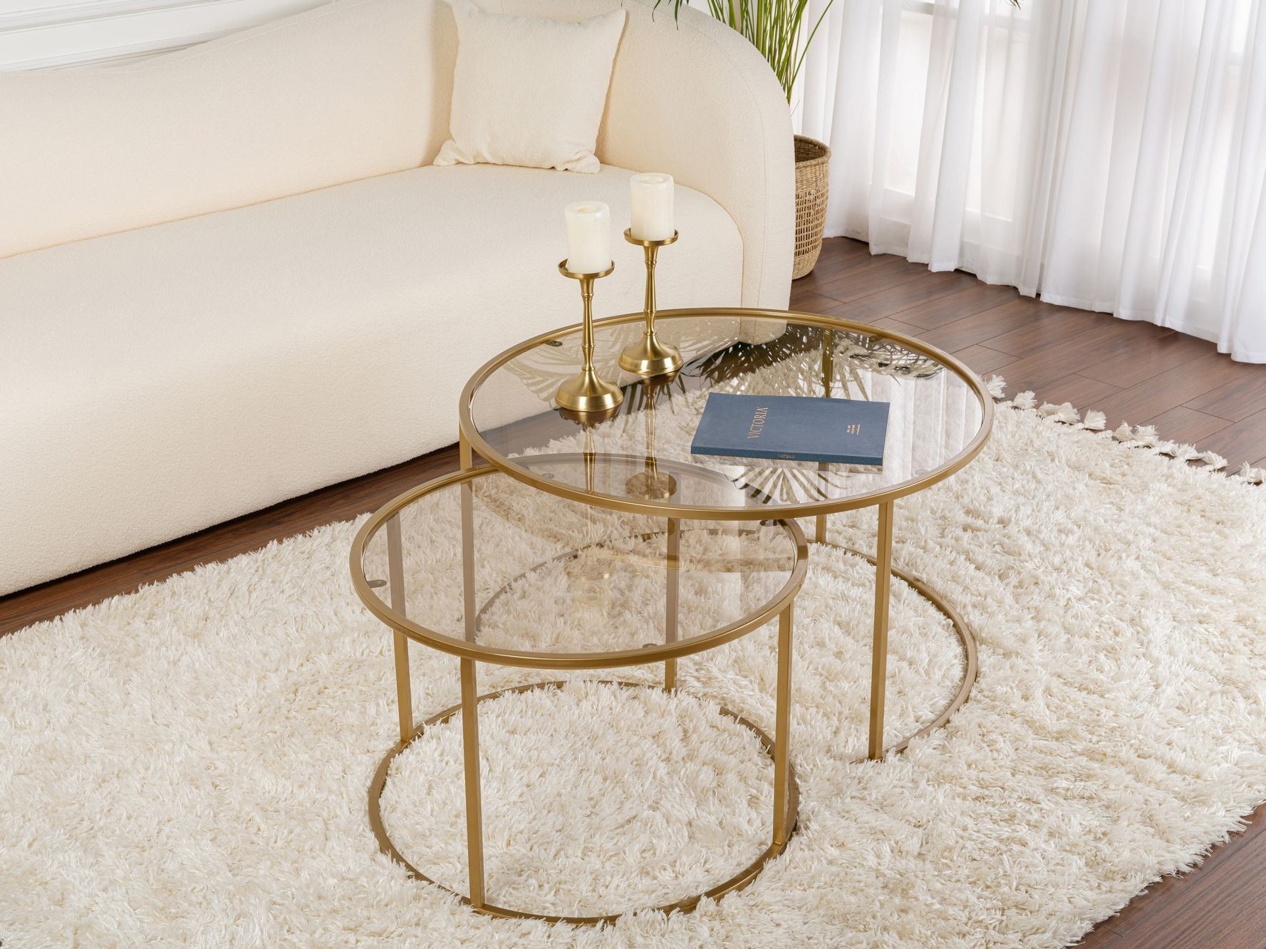 Комплект журнальных столиков Novato 122 (Золотой)