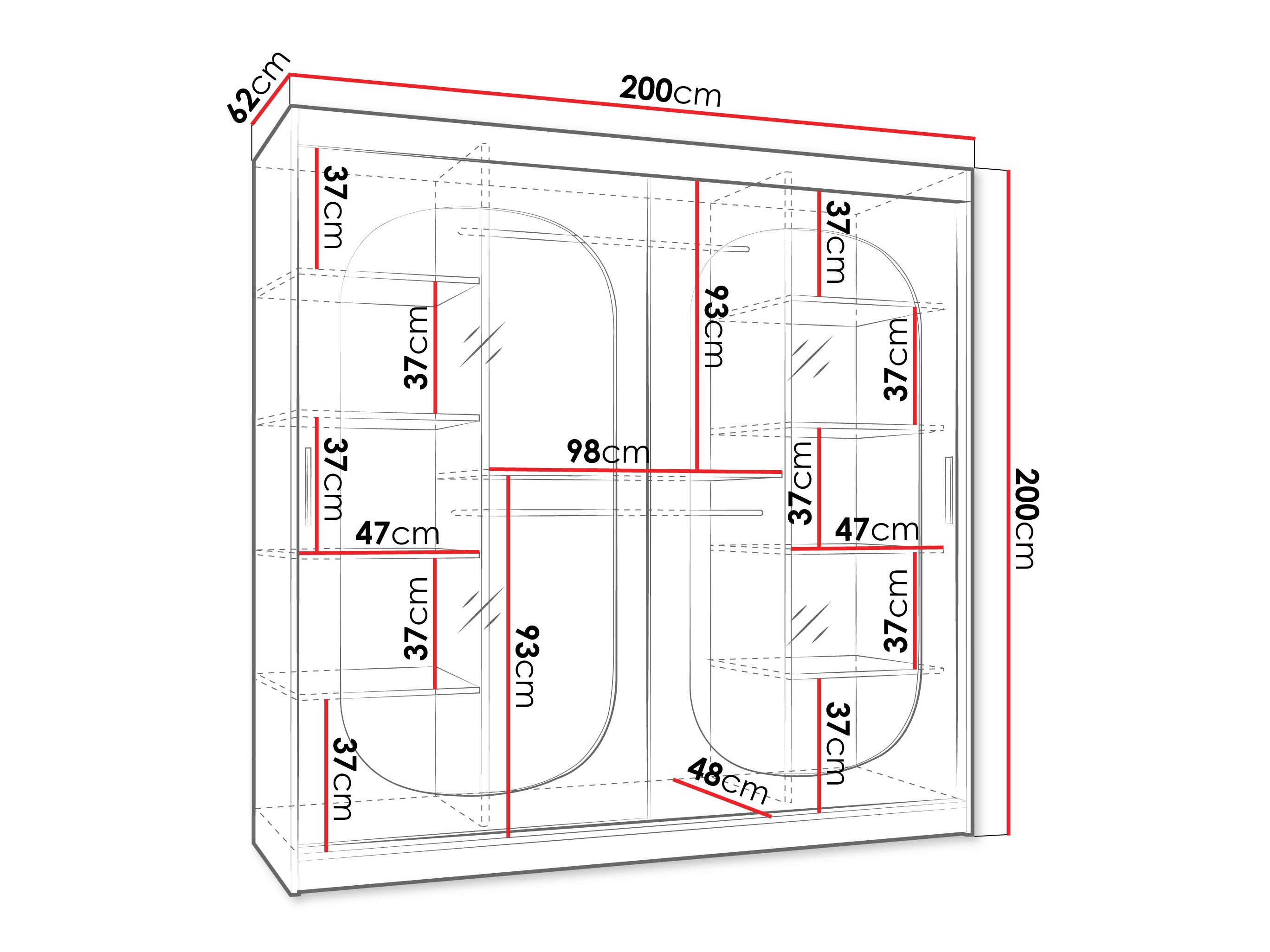 Skapis Hartford 521 (Melns)