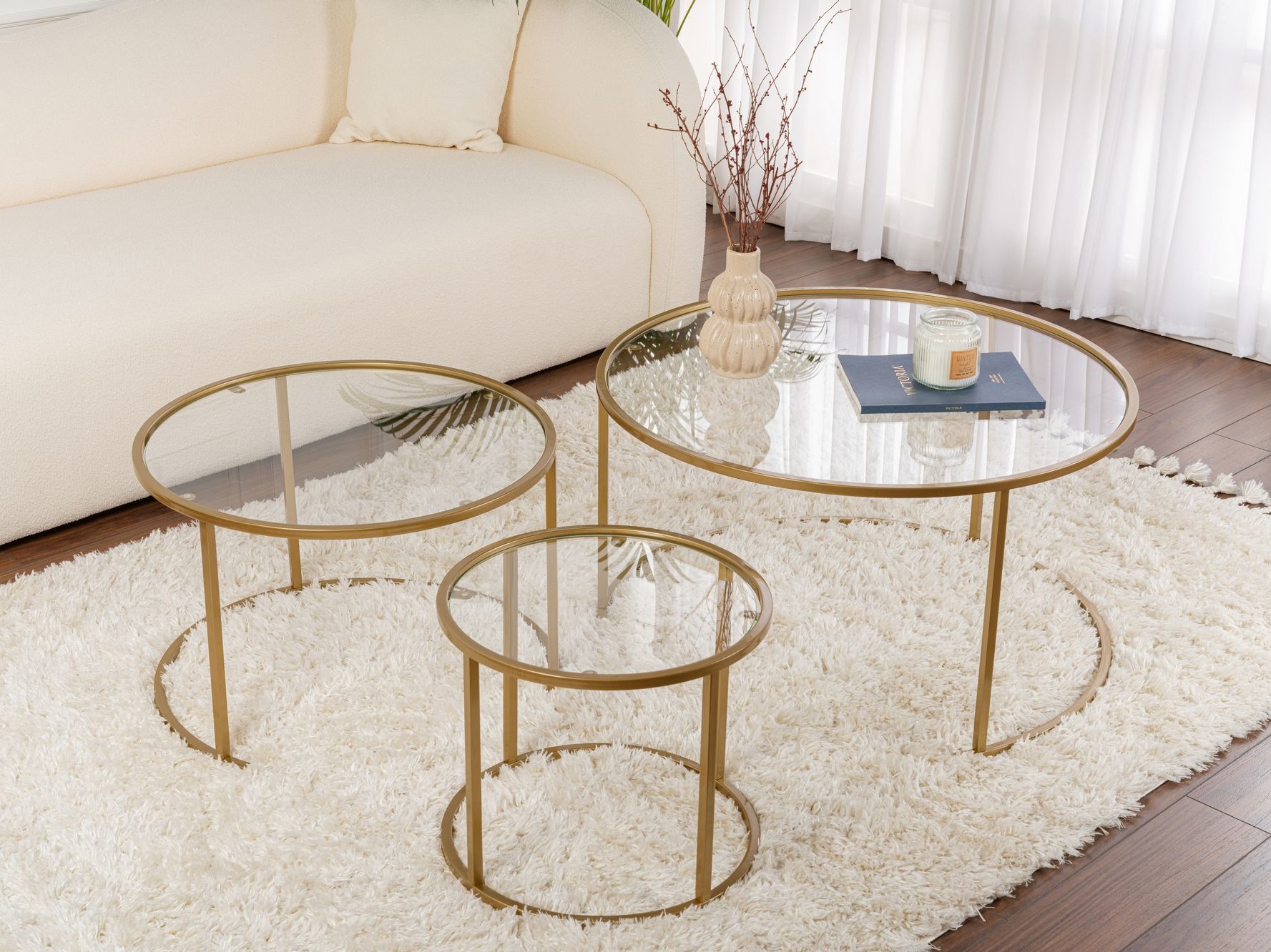 Žurnālu galdiņu komplekts Novato 120 (Zelta)