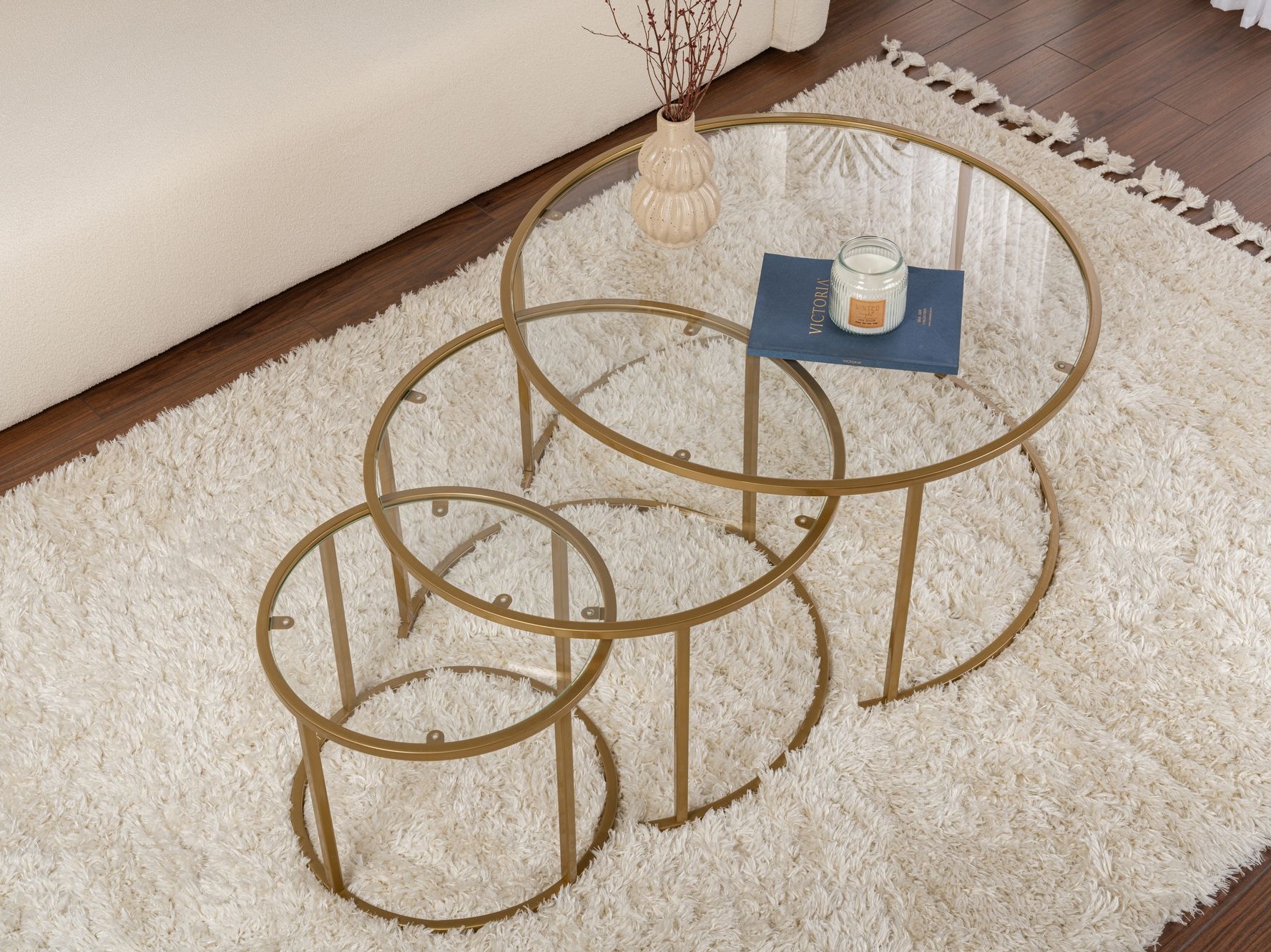 Žurnālu galdiņu komplekts Novato 120 (Zelta)