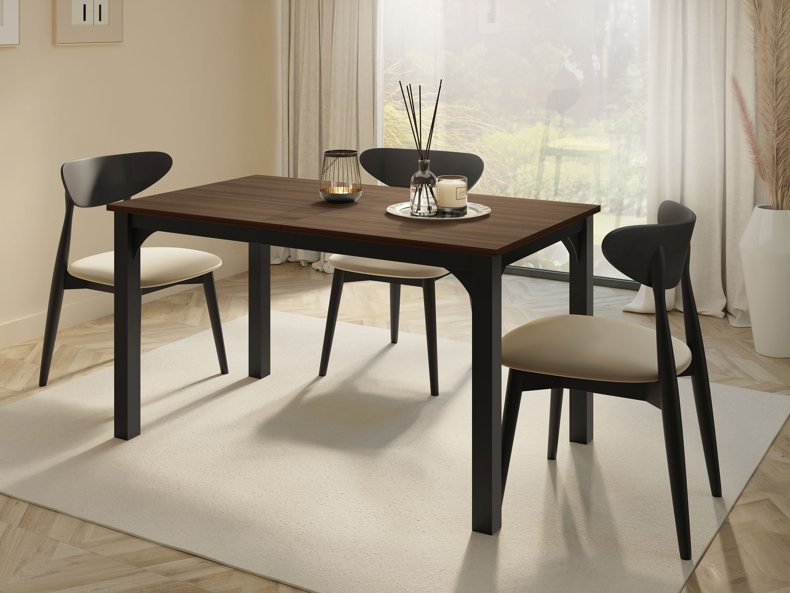 Cтол Oswego 136 (Грецкий орех + Чёрный)