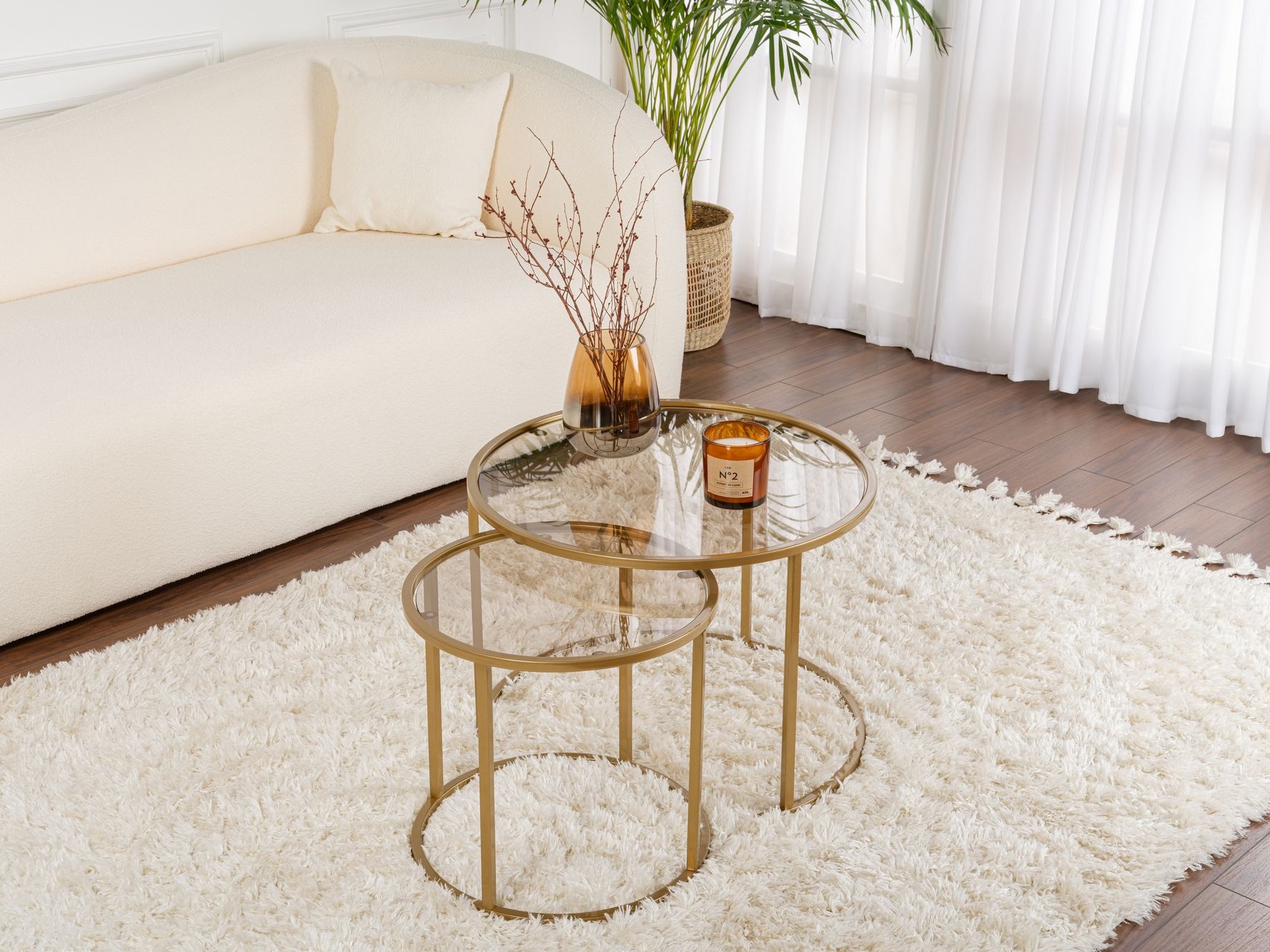 Комплект журнальных столиков Novato 124 (Золотой)