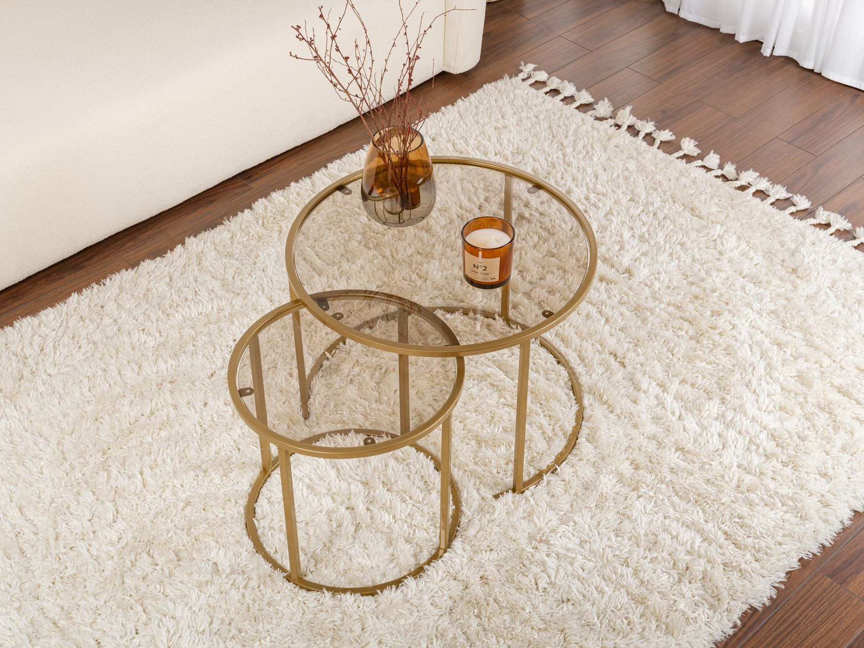 Комплект журнальных столиков Novato 124 (Золотой)