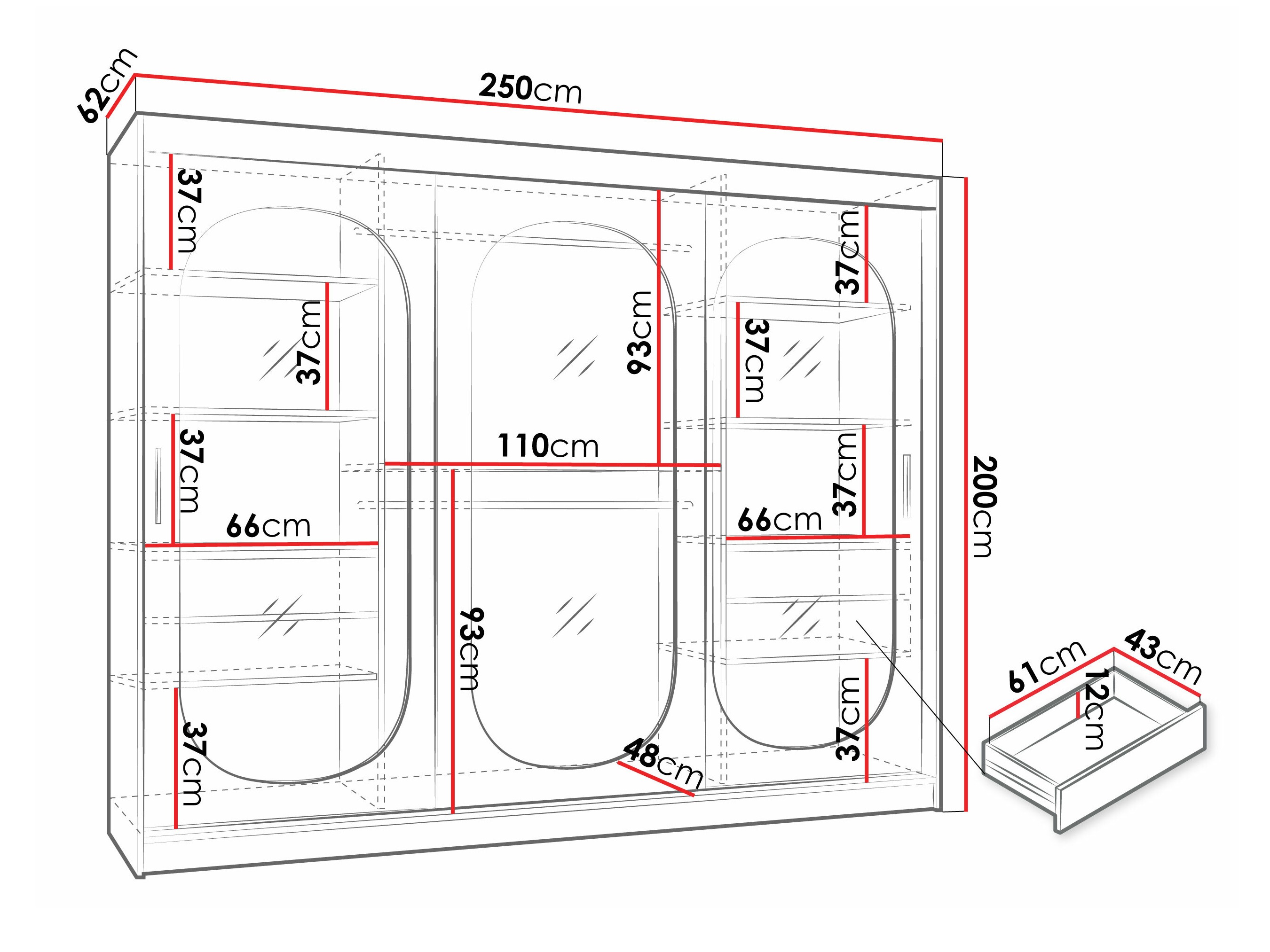 Шкаф Hartford 522 (Чёрный)