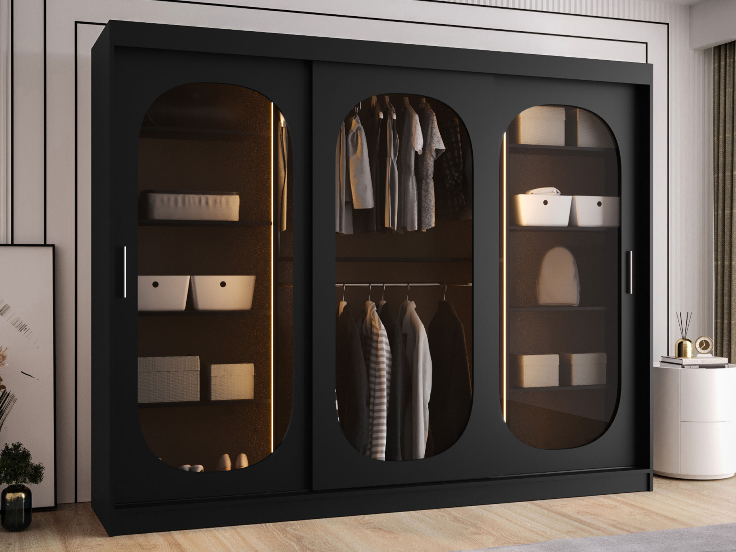 Skapis Hartford 522 (Melns)