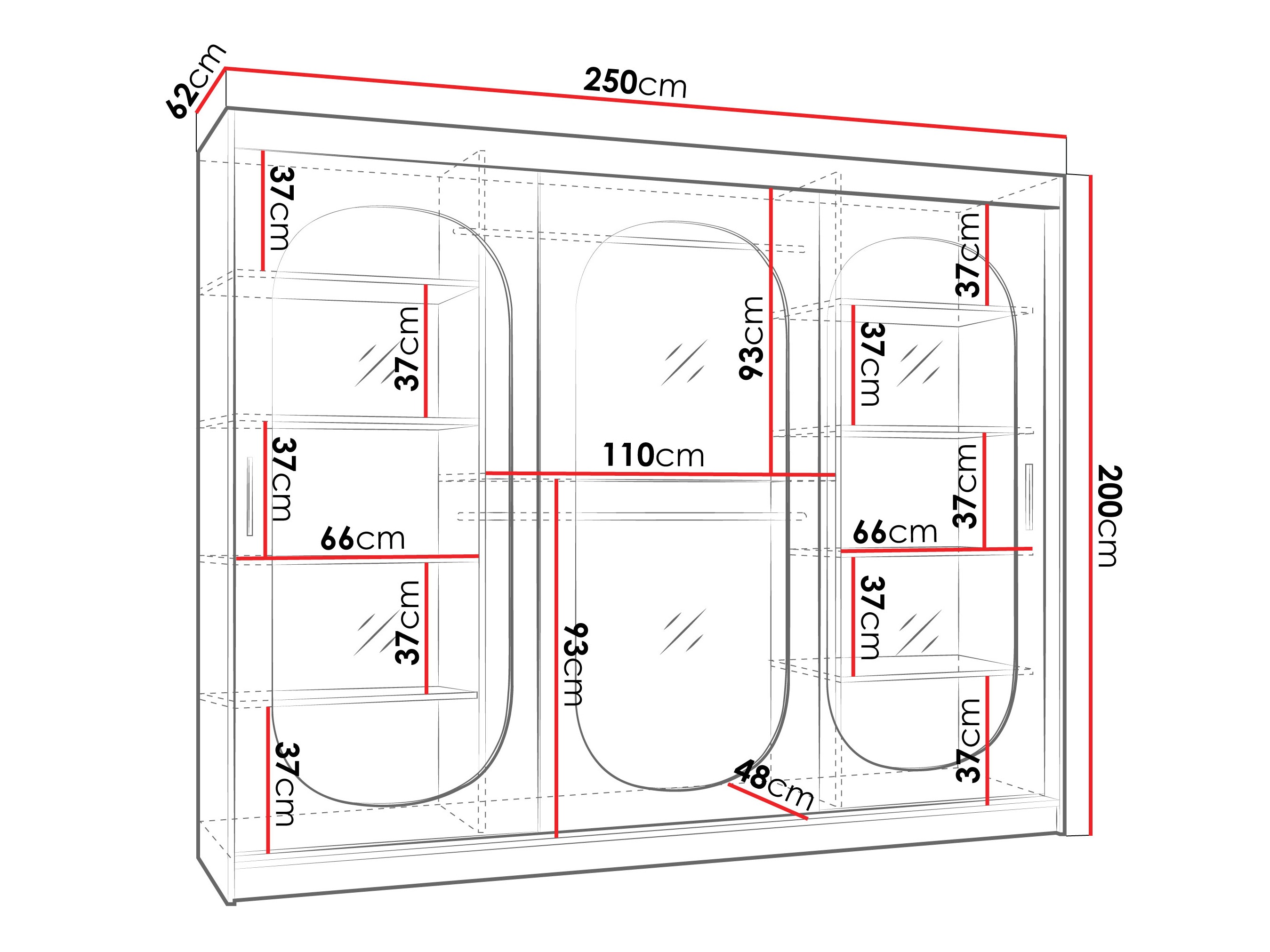 Skapis Hartford 522 (Melns)