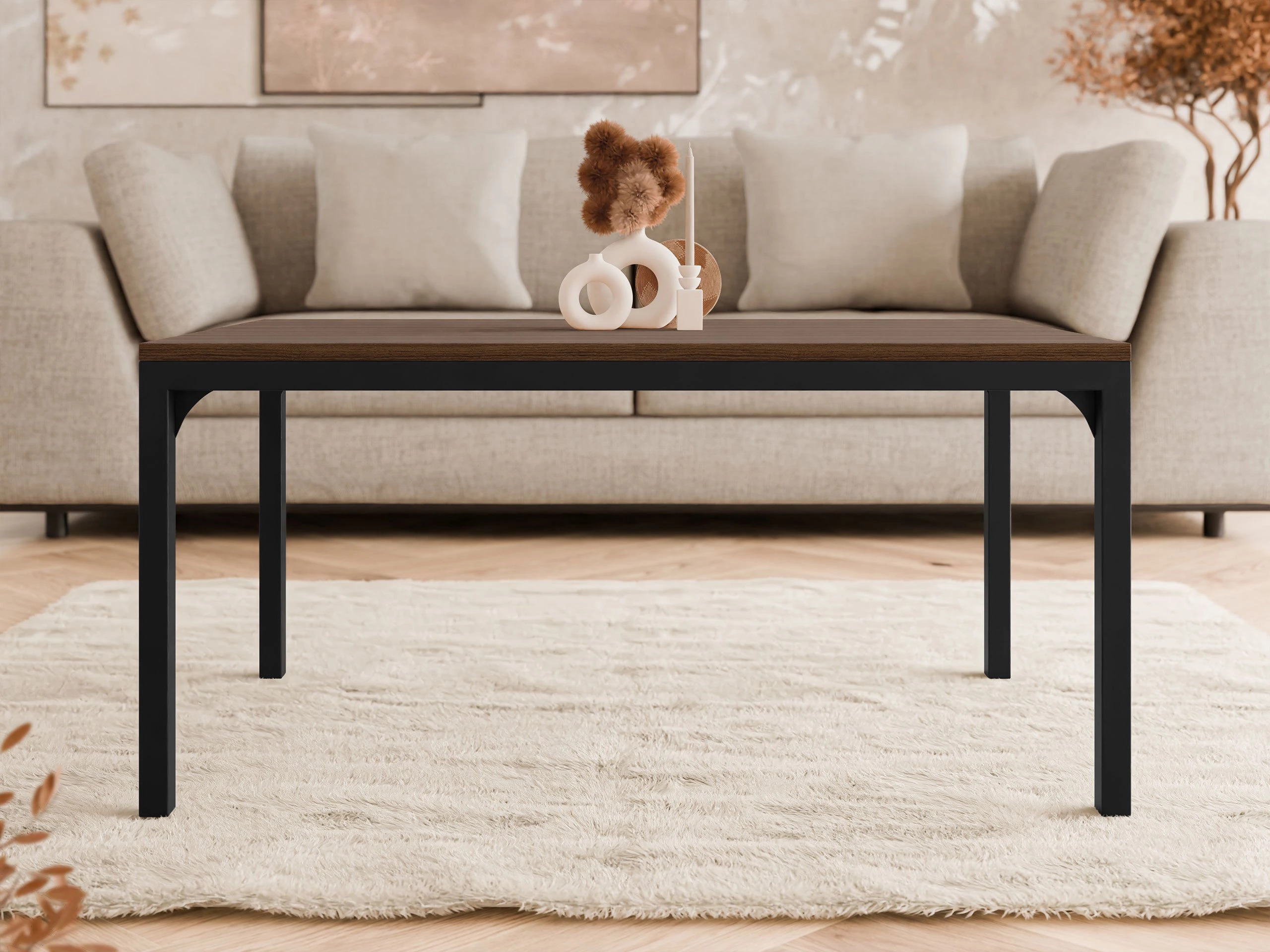 Журнальный столик Oswego 138 (Грецкий орех + Чёрный)