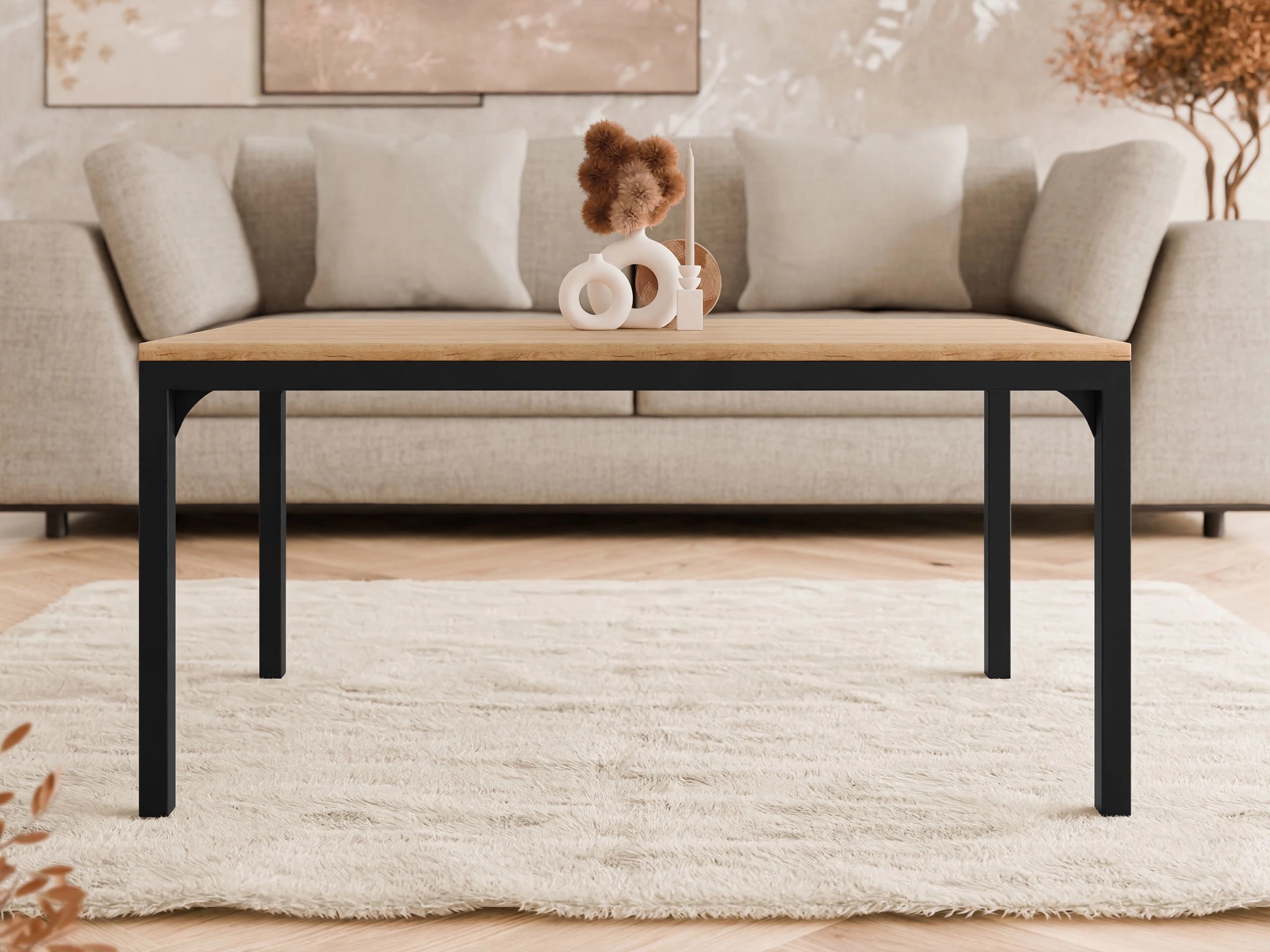 Žurnālu galdiņš Oswego 138 (Amatniecības zelta ozols + Melns)