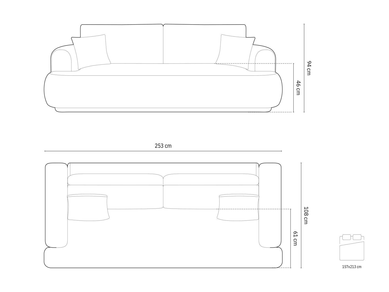 Dīvāns gulta Beckley 161 (Sorella 84)