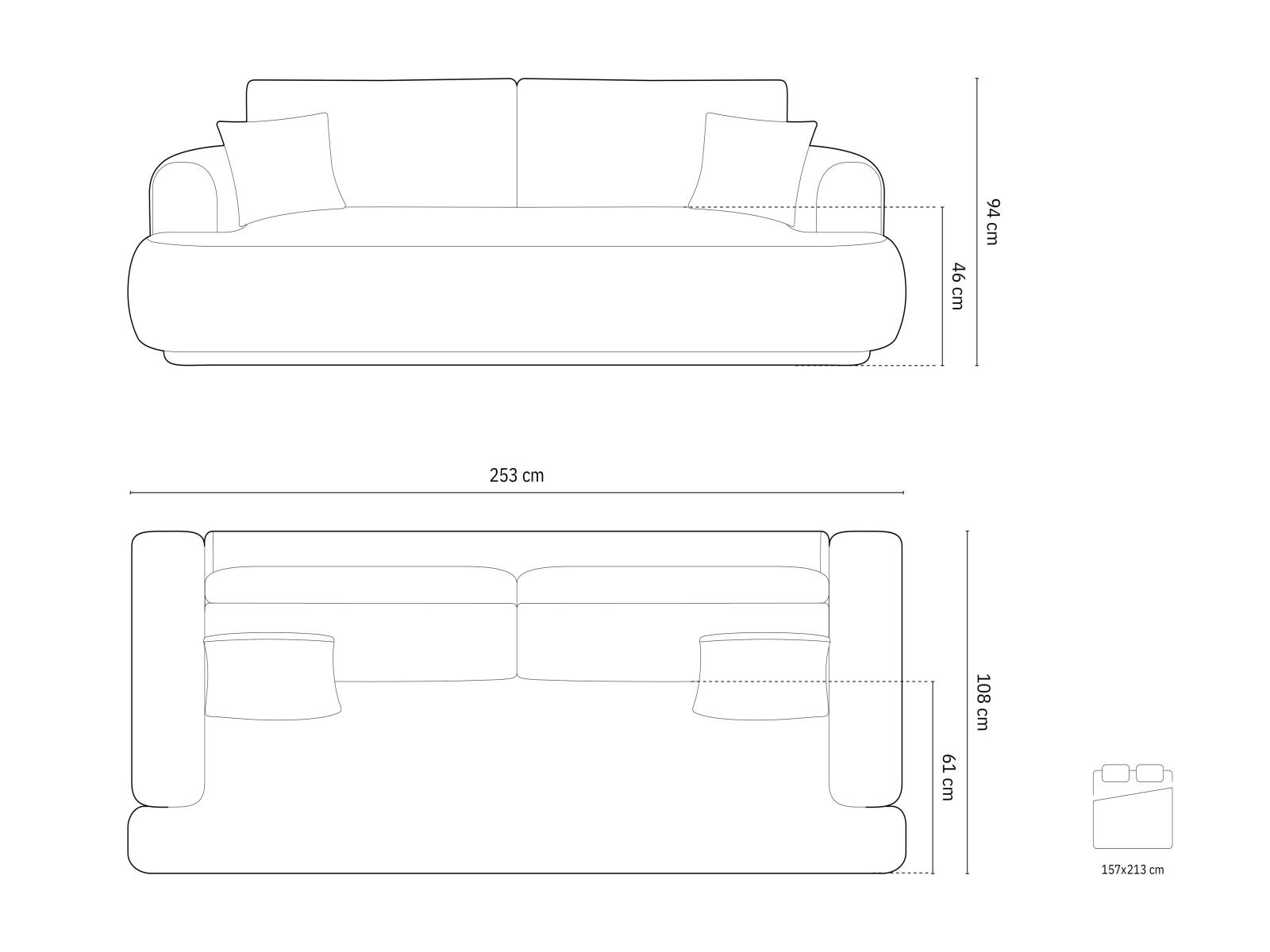Dīvāns gulta Beckley 161 (Sorella 89)