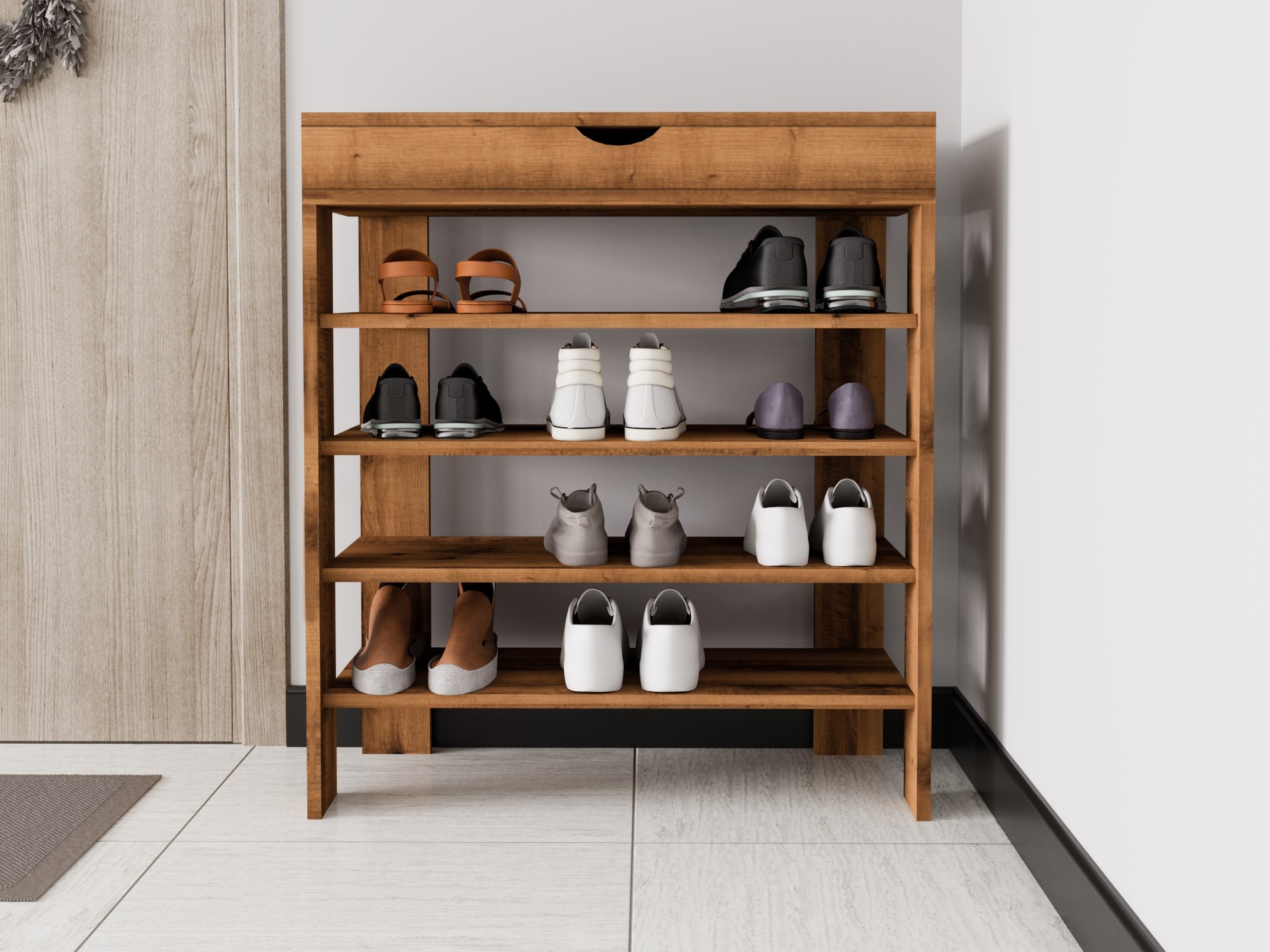 Полка для обуви Kailua 2519 (Грецкий орех)
