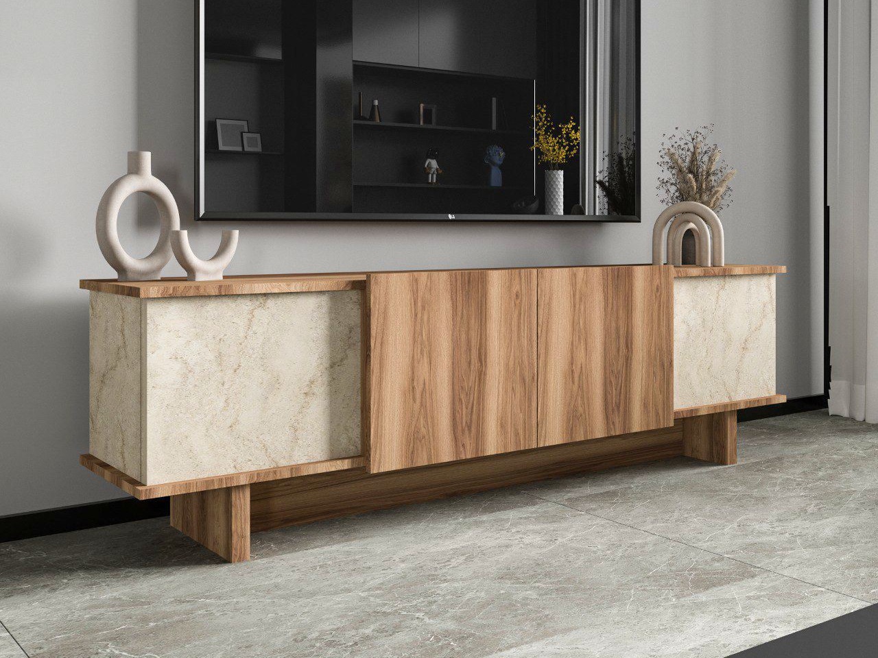 TV galds Kailua 2513 (Gaiši brūns + Riekstkoks)