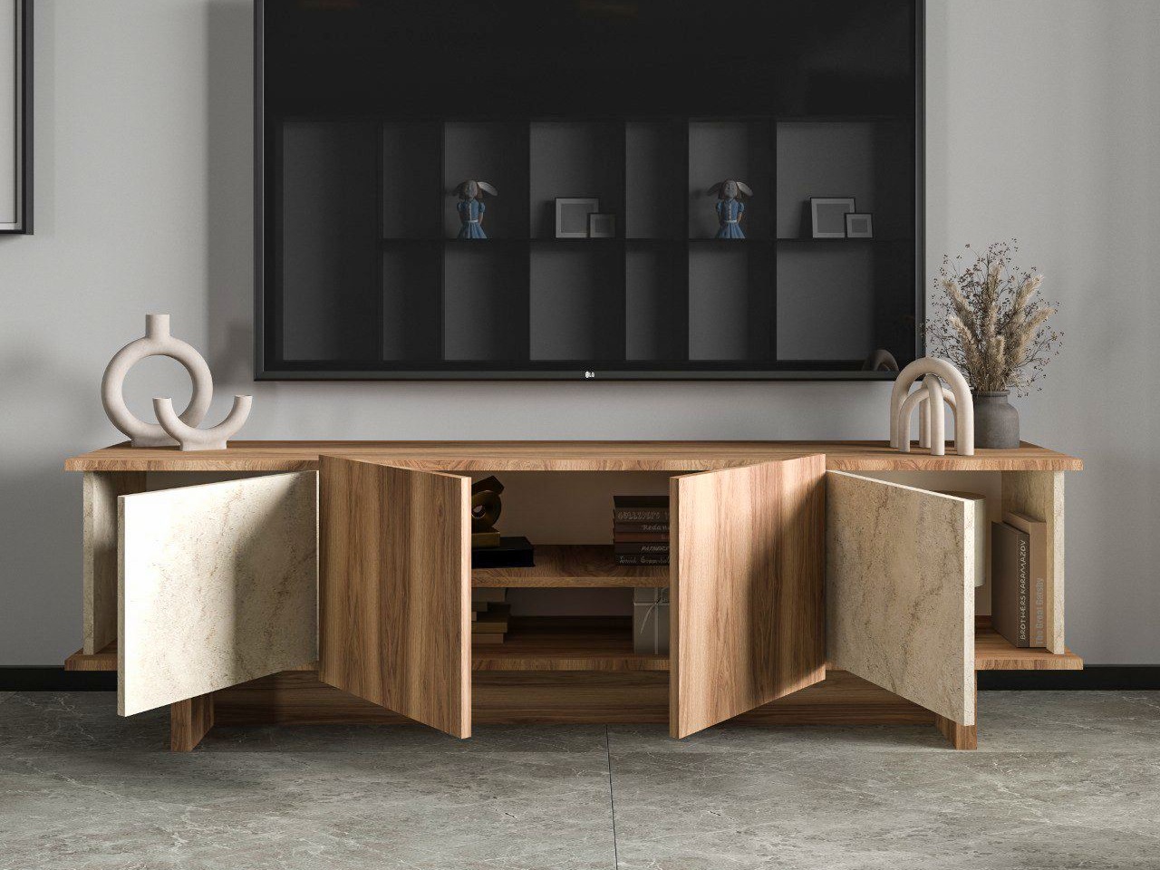 TV galds Kailua 2513 (Gaiši brūns + Riekstkoks)