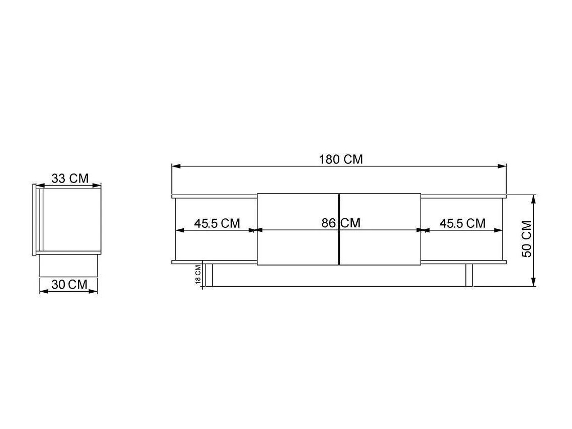TV galds Kailua 2513 (Gaiši brūns + Riekstkoks)