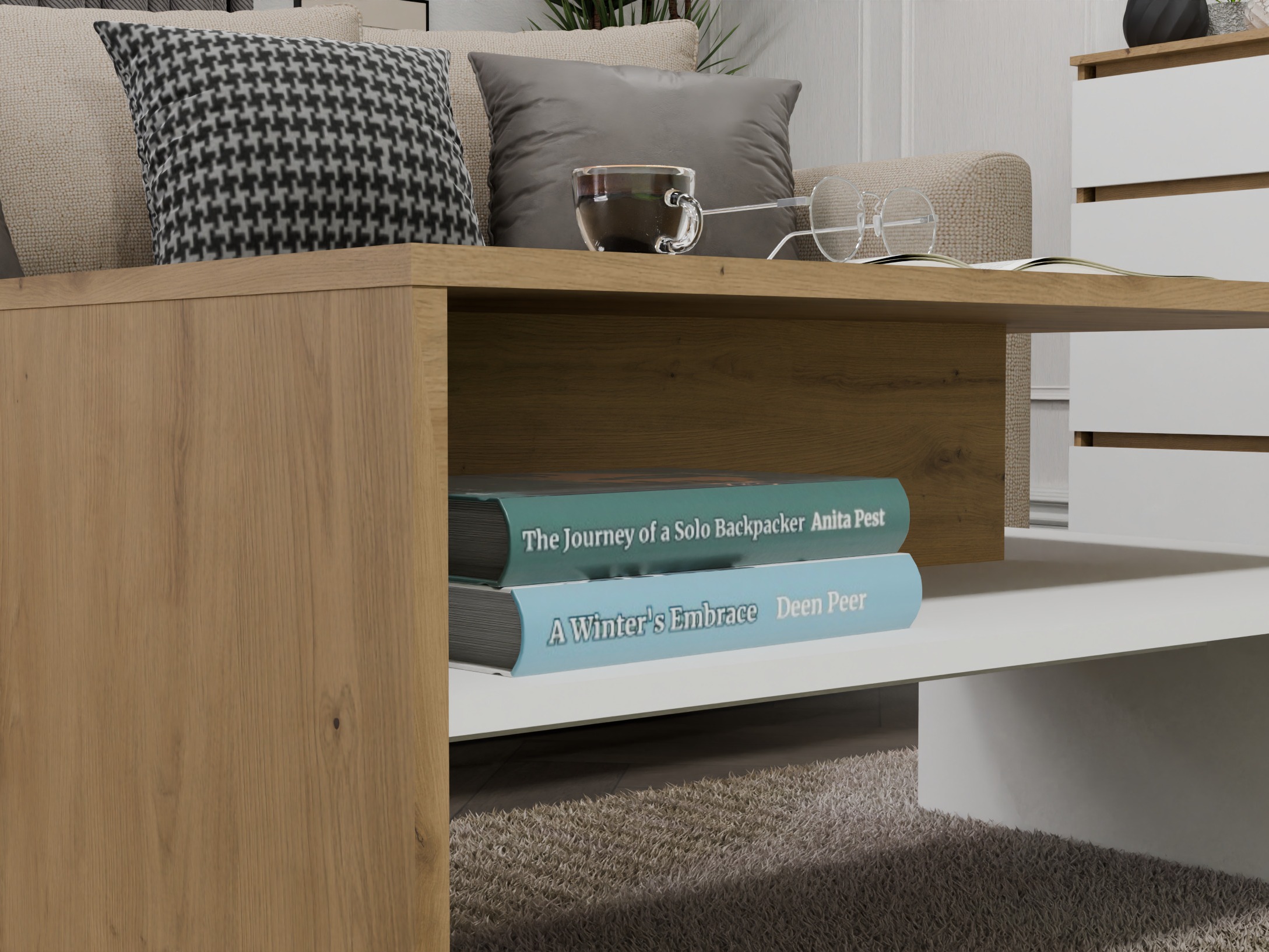 Журнальный столик Mandeville 199 (Artisan дуб + Белый)