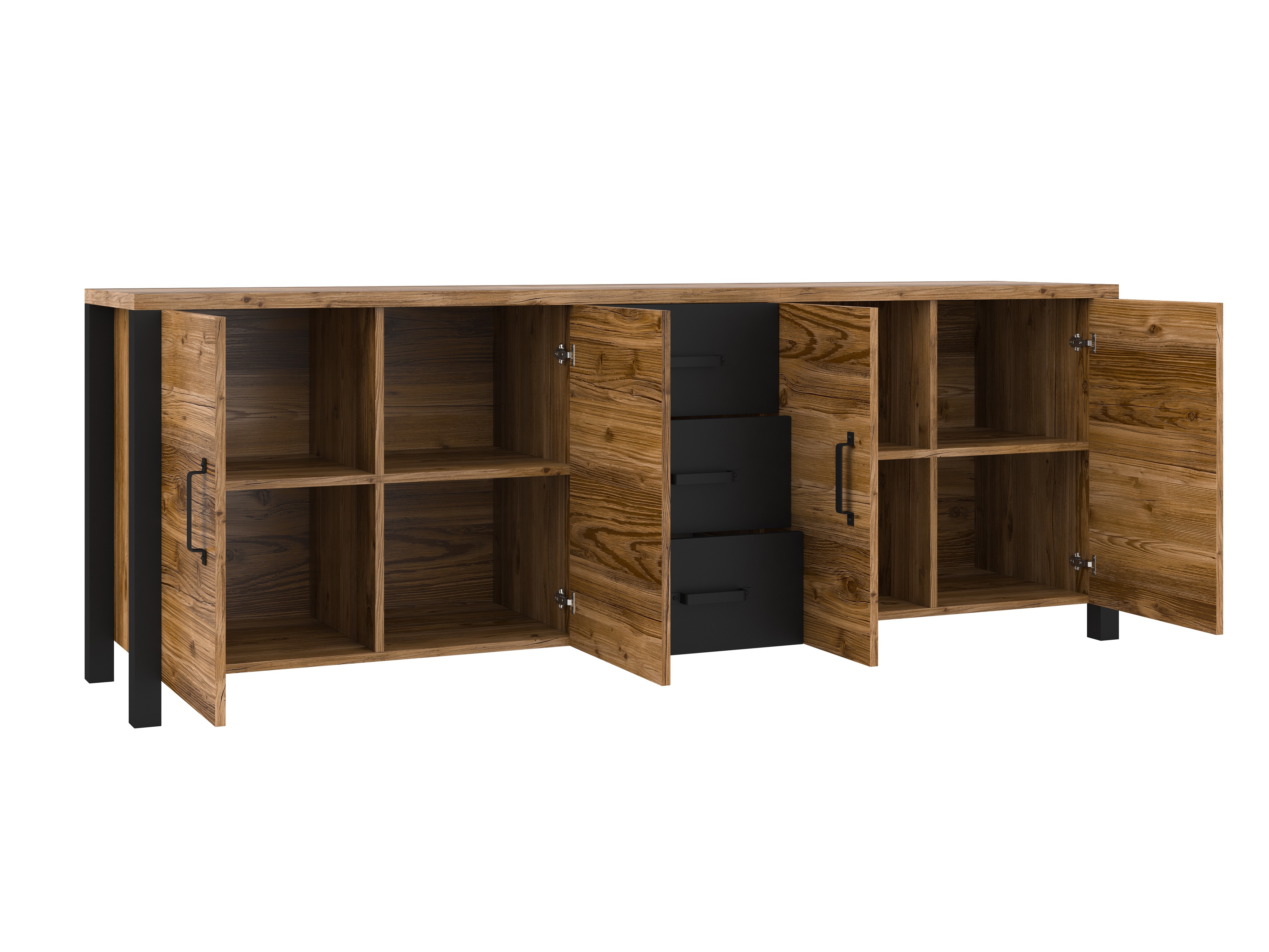 Kомод Tornua 109 (Темная ель + Матовый черный)