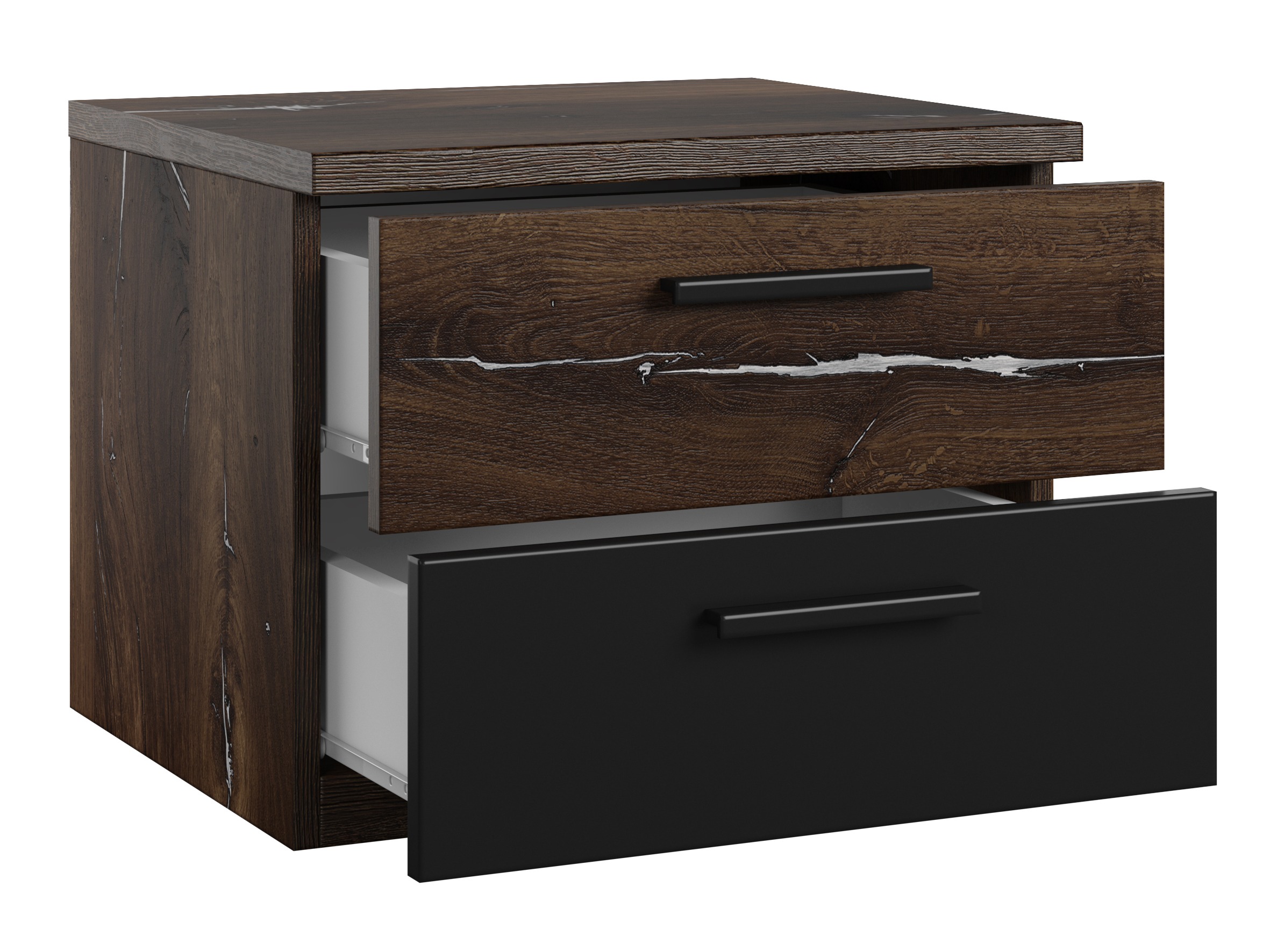 Прикроватная тумбочка Felelie 101 (Tamus Flagstaf дуб + Серебряный)