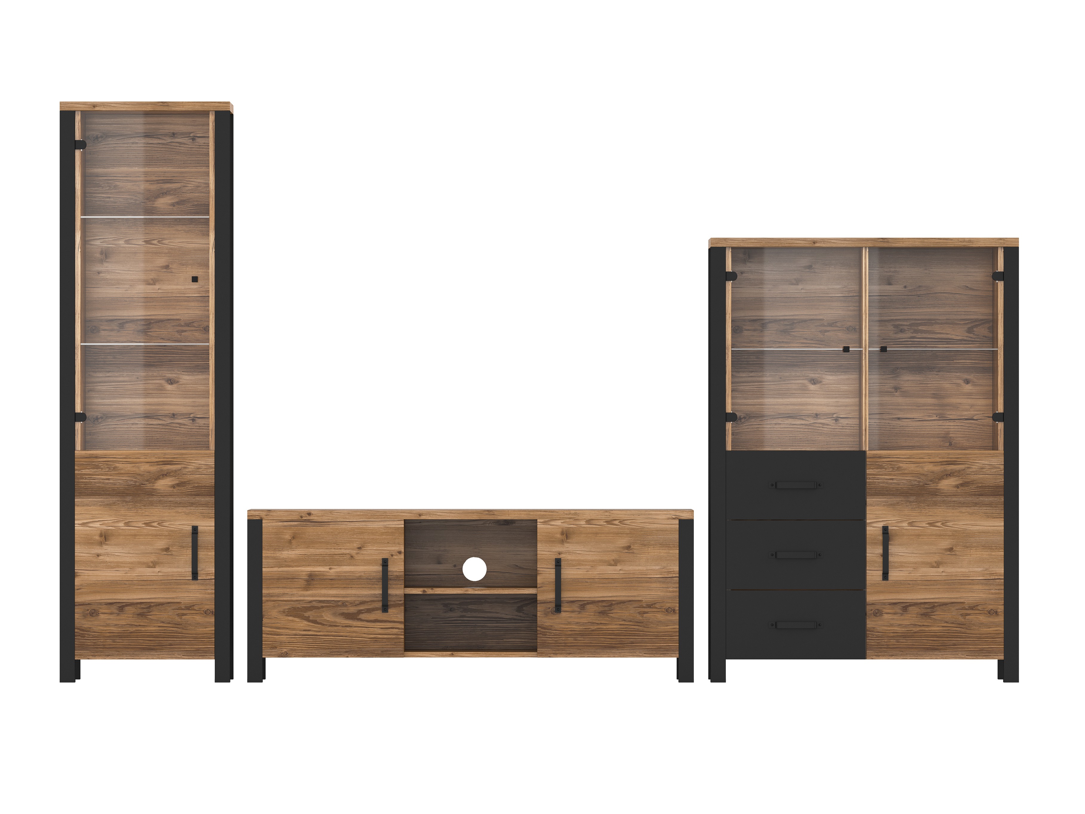 Viesistabas komplekts Tornua 113 (Tumšā egle + Matēts melns)