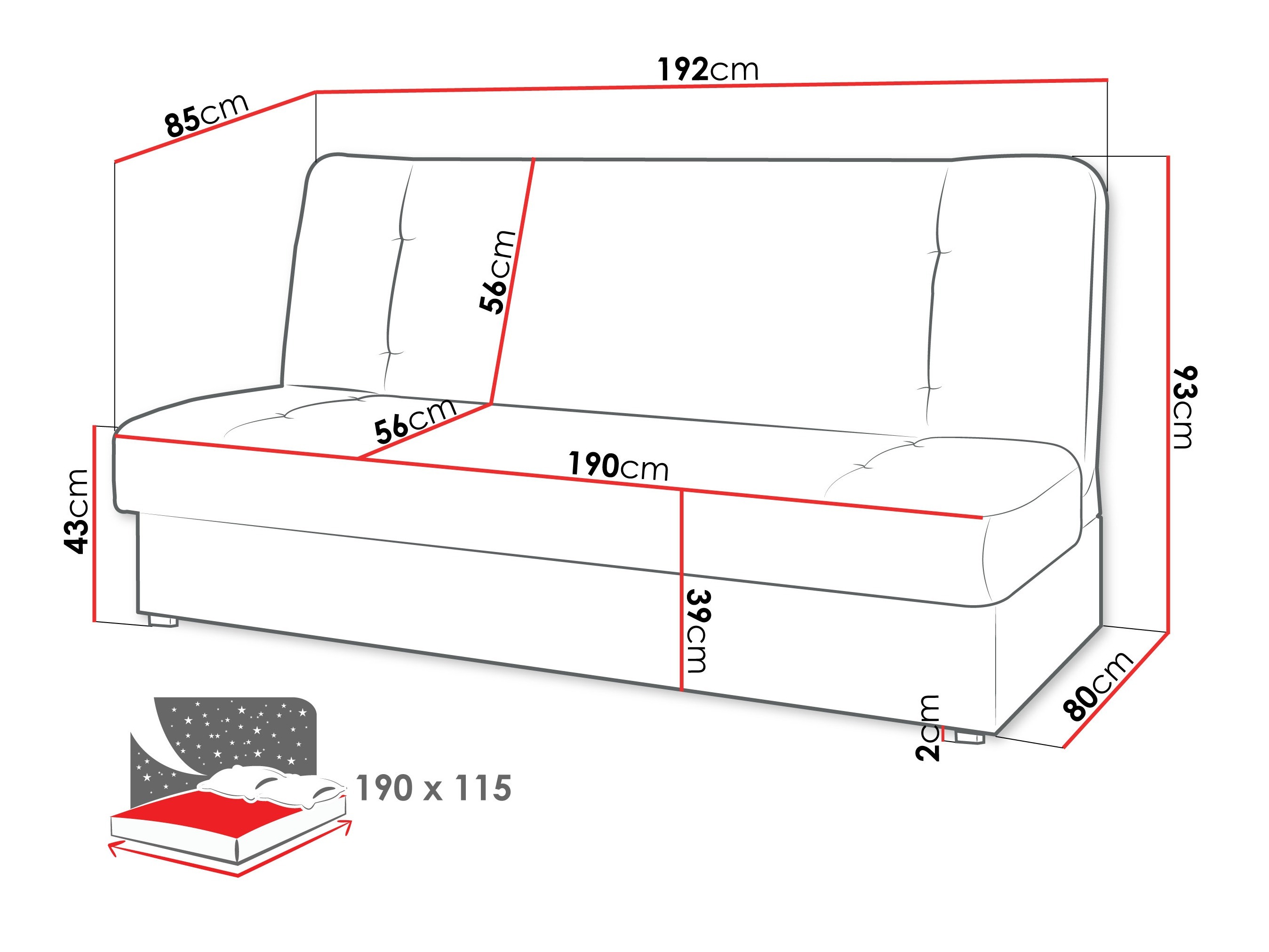 Dīvāns gulta Rome 102 (Lawa 01)