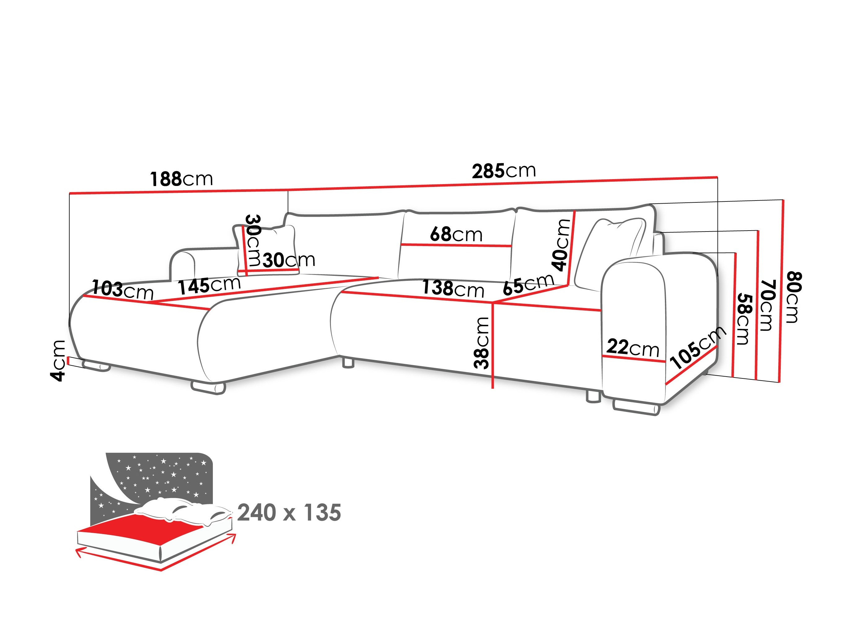 Stūra dīvāns Comfivo 410 (Taro 57)