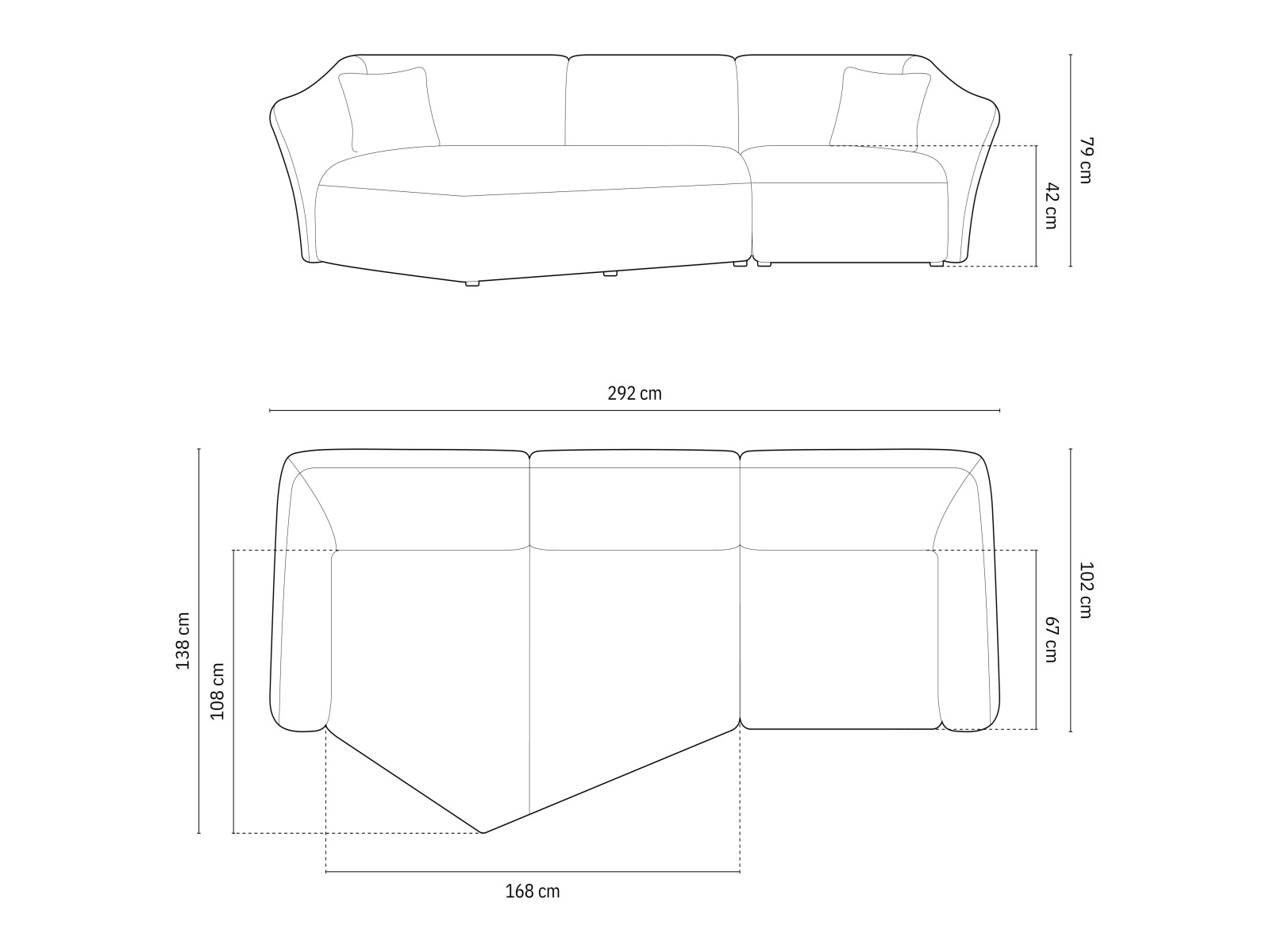 Угловой диван Beckley 168 (Sicuro 55)