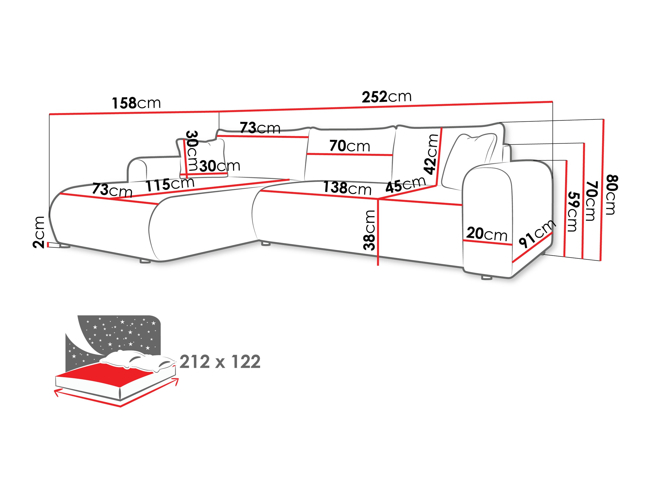 Stūra dīvāns Comfivo 449 (Clara 215.10)