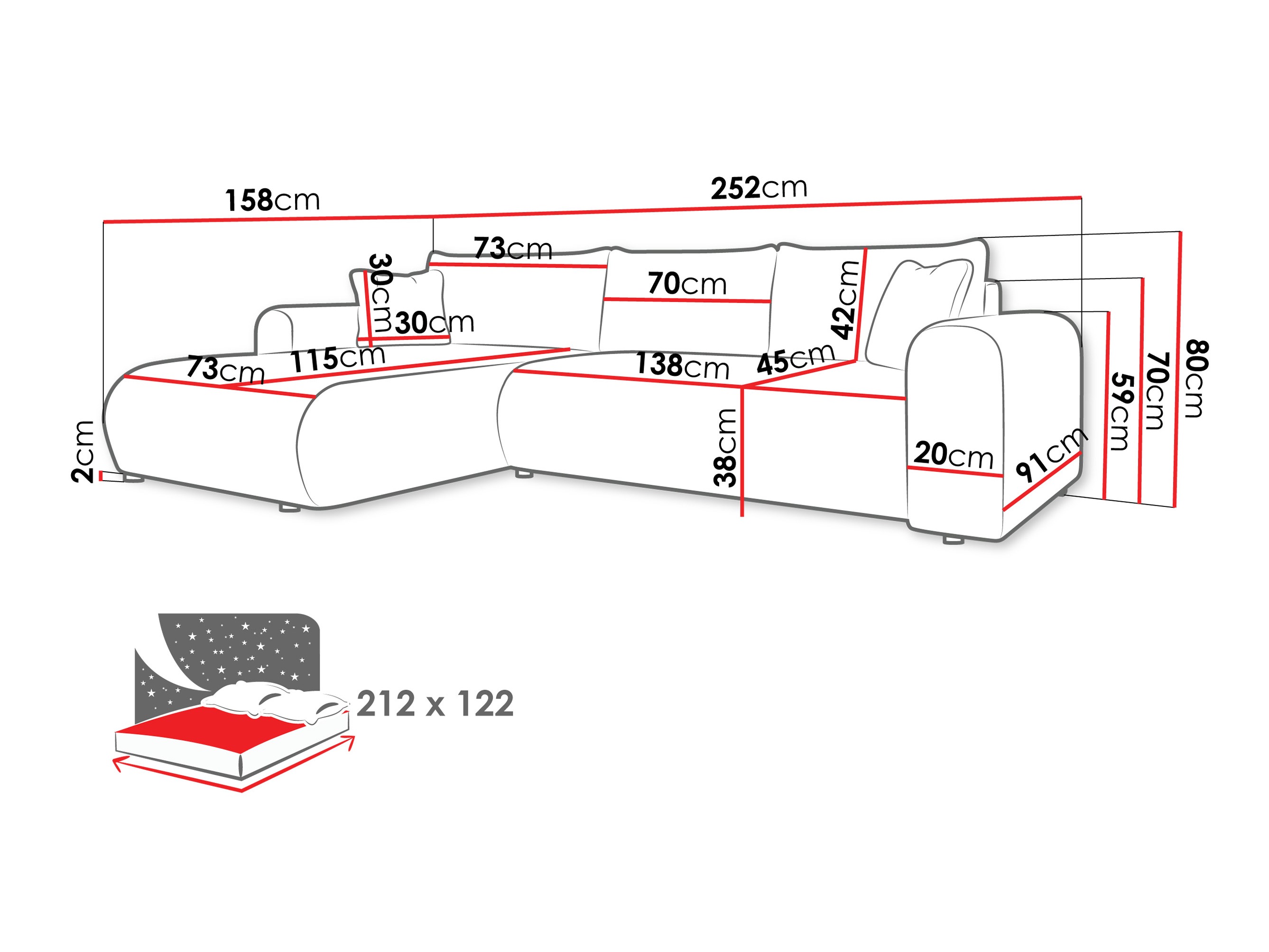 Stūra dīvāns Comfivo 449 (Wave 05)